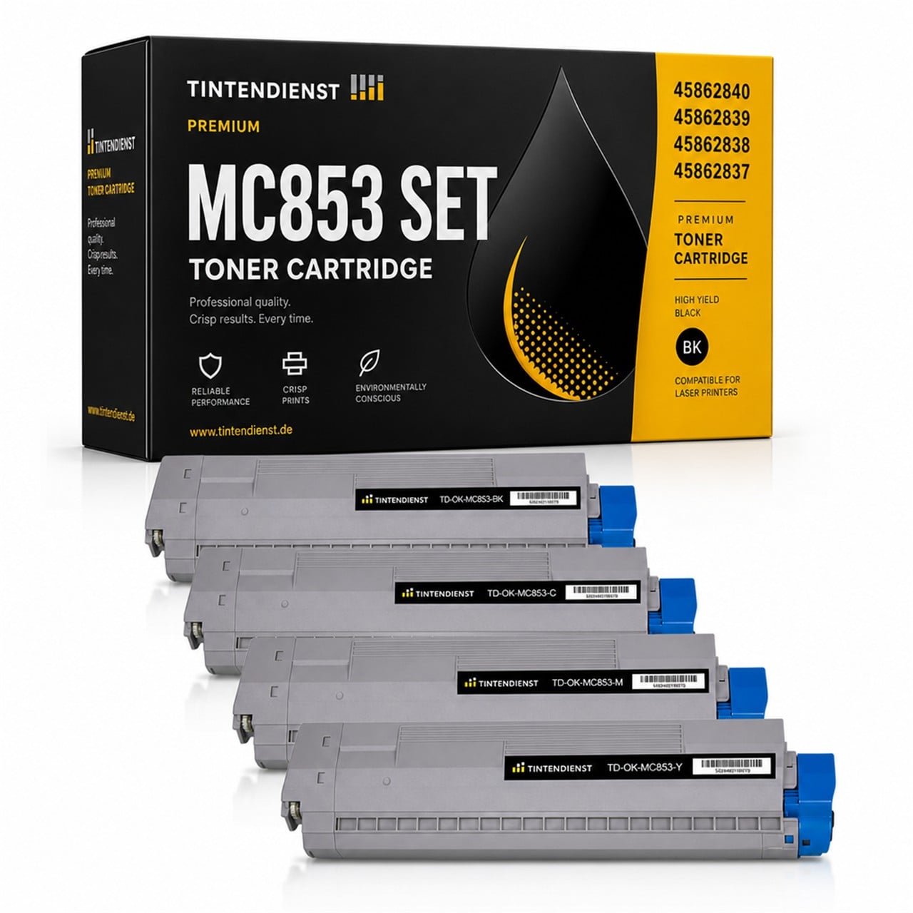 Set kompatibel zu OKI 45862837, 4 Toner