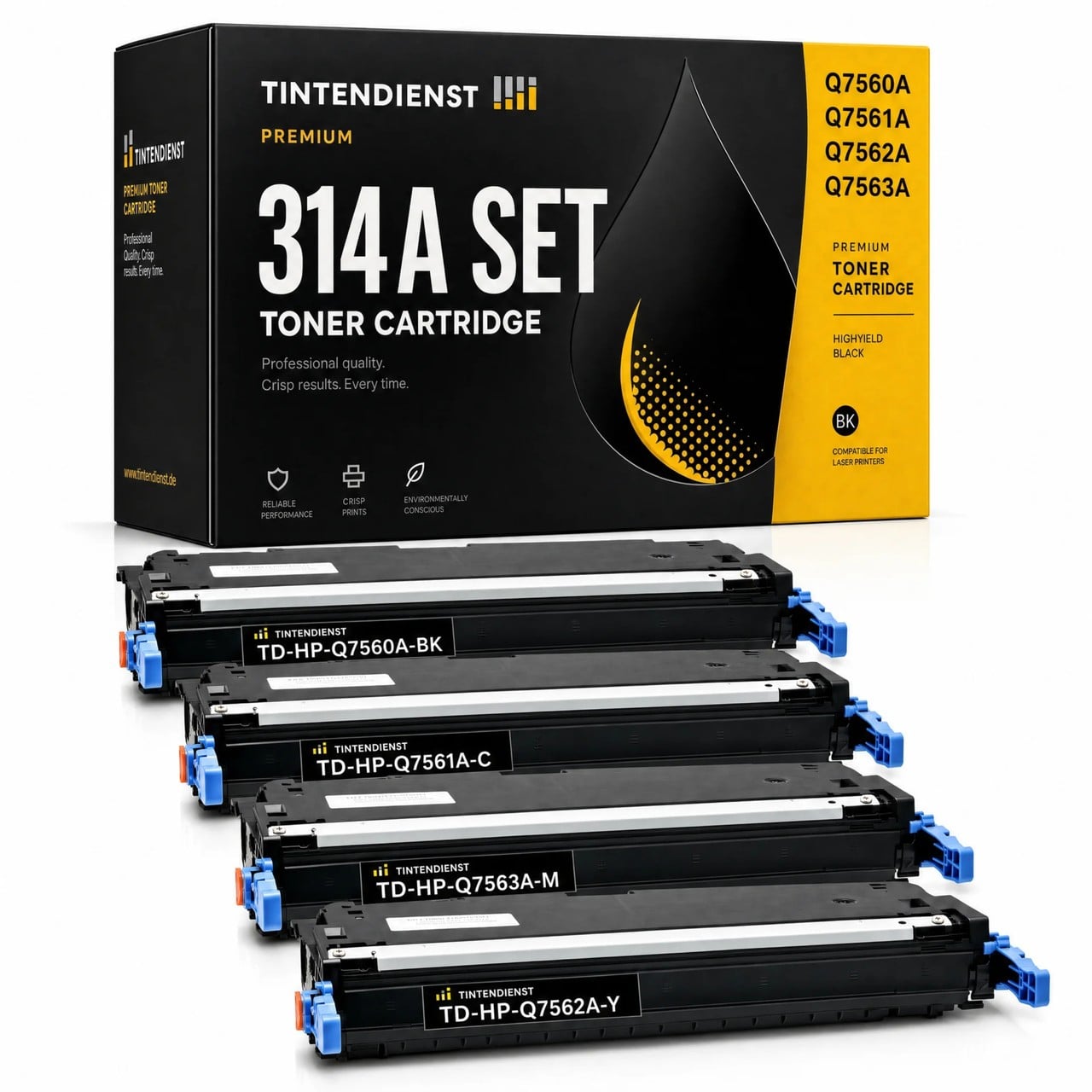 Tintendienst Set 4 Toner HP 3000 Q7560A-63A 1xbk 1xcmy