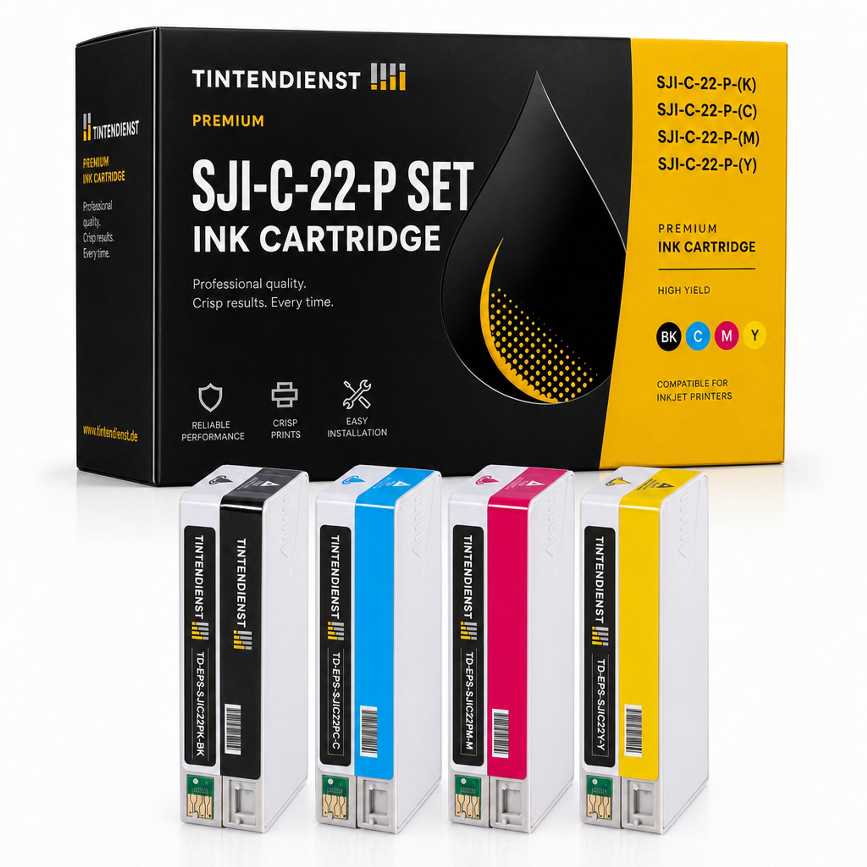 Set kompatibel zu Epson C33S020601, 4 Patronen