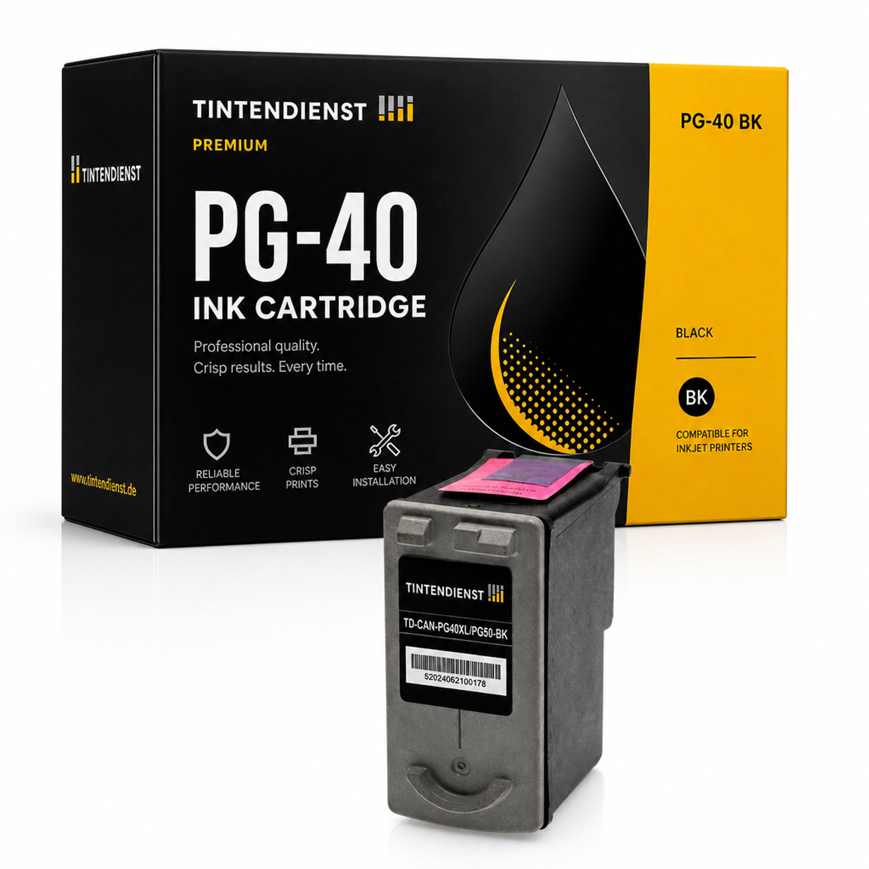 Druckerpatrone kompatibel zu Canon PG-40, schwarz