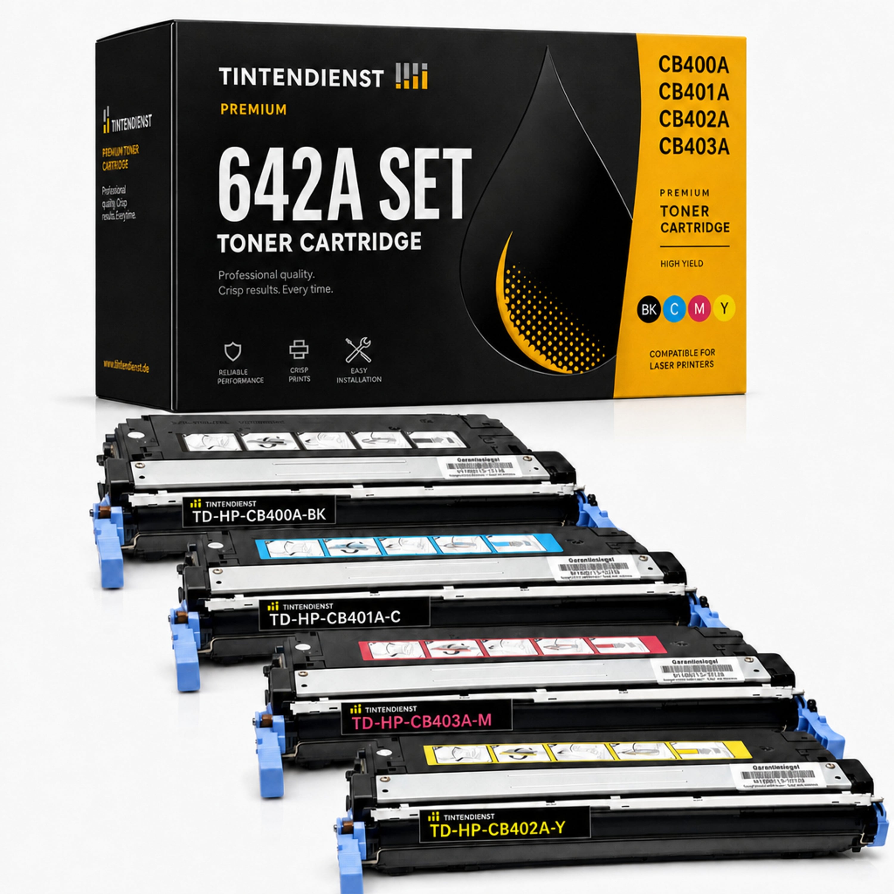 Set kompatibel zu HP CB400A, 4 Toner