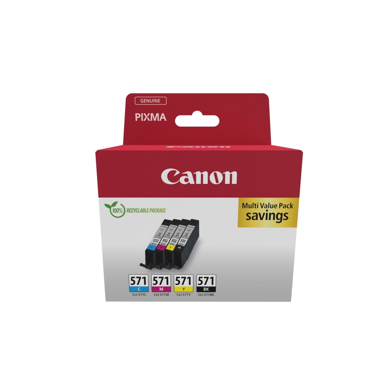 Original Canon Multipack 0386C008 CLI-571 BK/C/M/Y