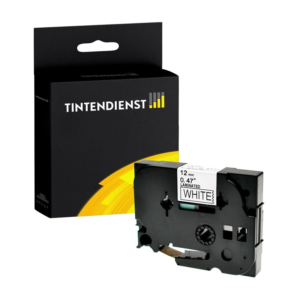 Tintendienst kompatibel für Brother Laminiertes Schriftband TZE-231 Schwarz auf Weiss (12mm / 8m)