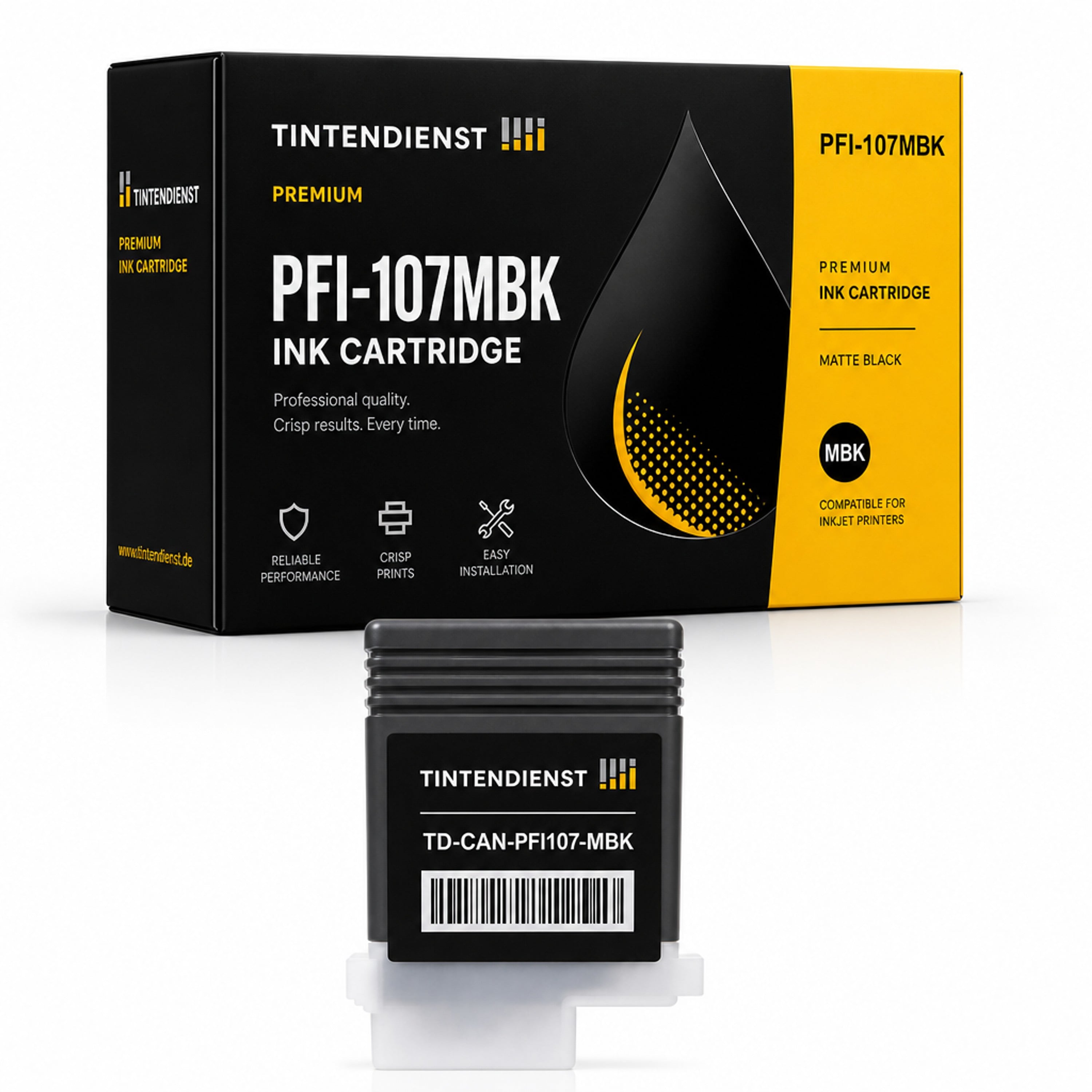 Druckerpatrone kompatibel zu Canon PFI-107MBK, schwarz