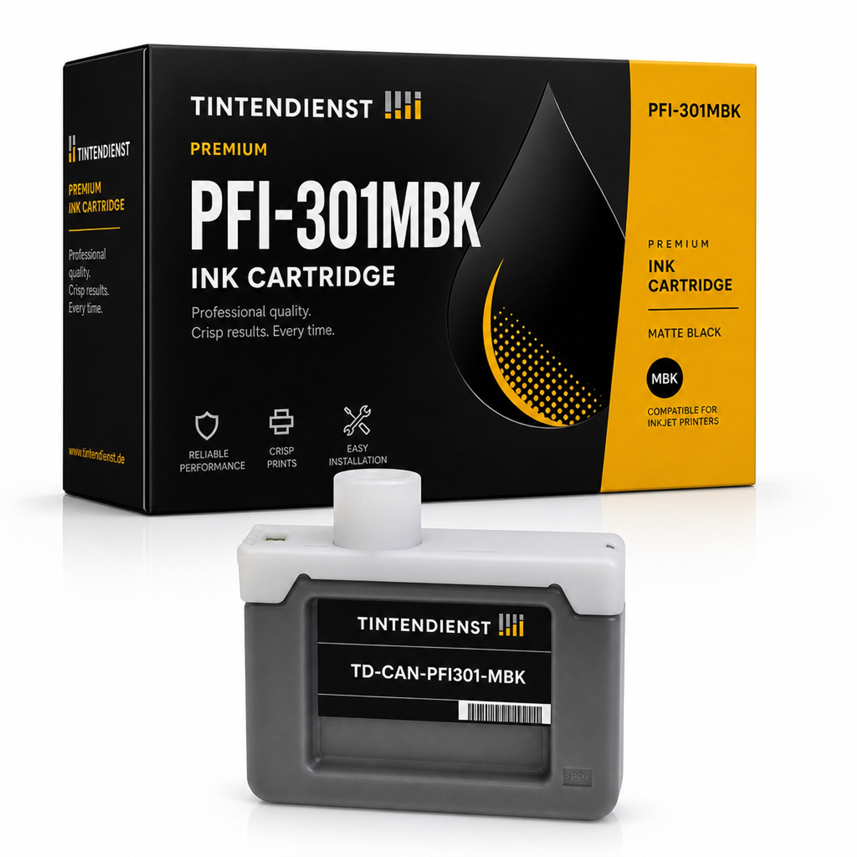 Druckerpatrone kompatibel zu Canon PFI-301MBK, matt schwarz