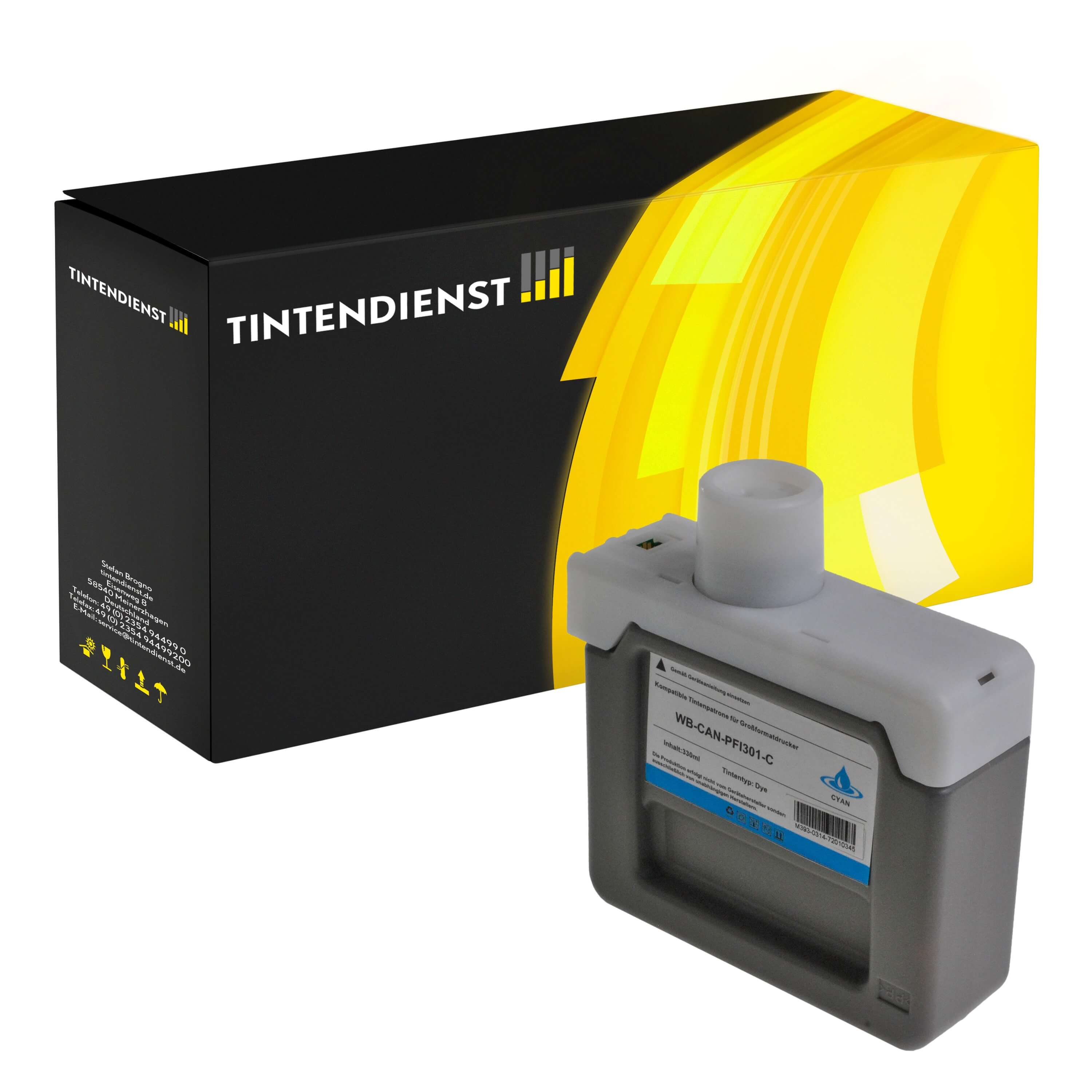 Druckerpatrone kompatibel zu Canon PFI-301C, cyan