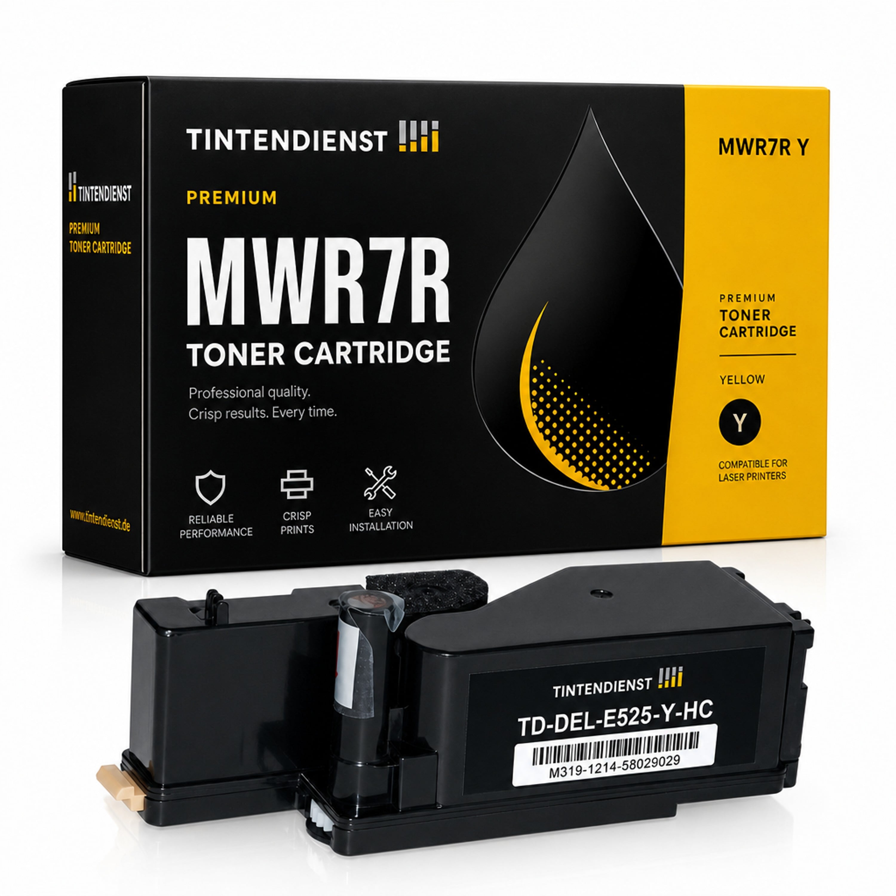 Toner kompatibel zu Dell MWR7R, gelb