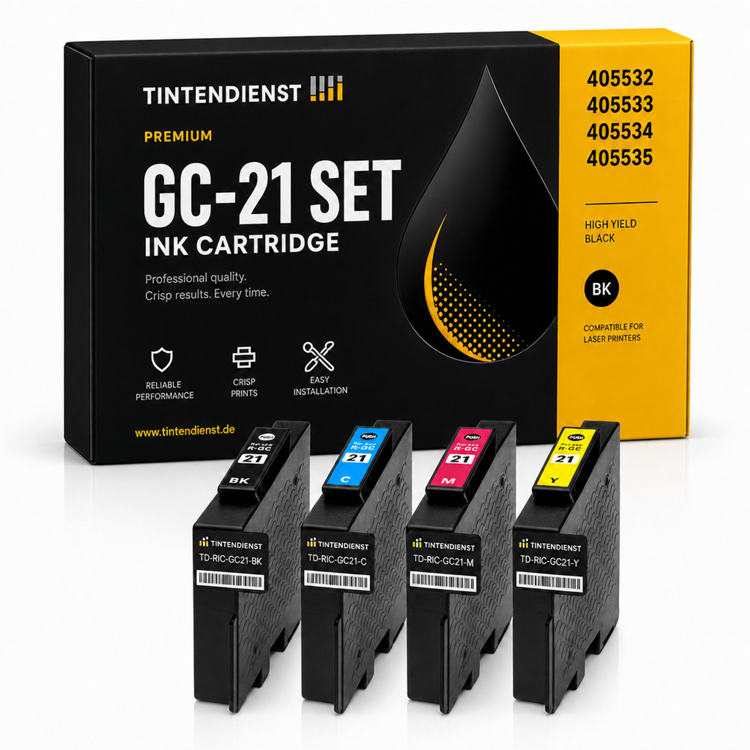 Set kompatibel zu Ricoh 405532, 4 Patronen