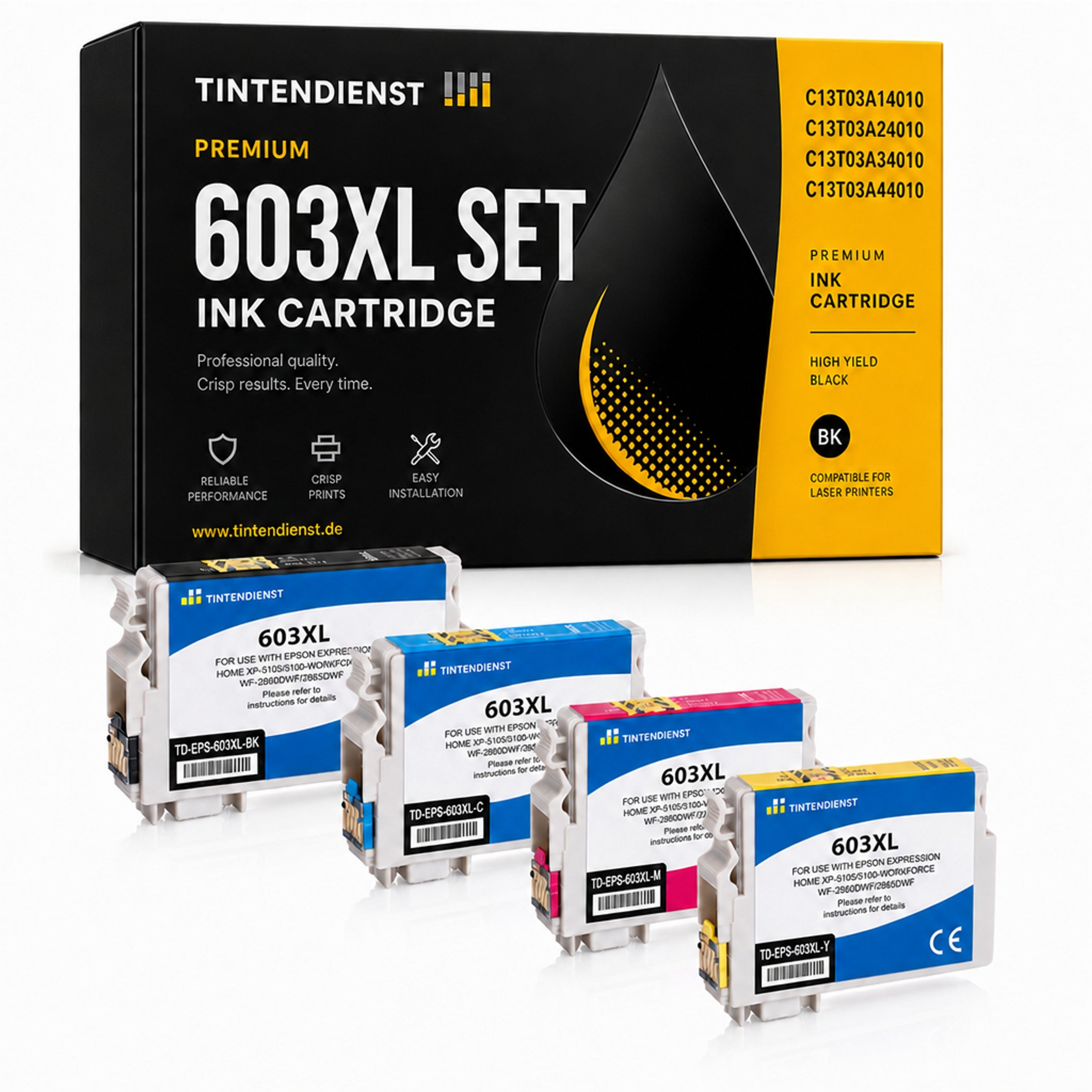 Set kompatibel zu Epson 603XL, 4 Patronen