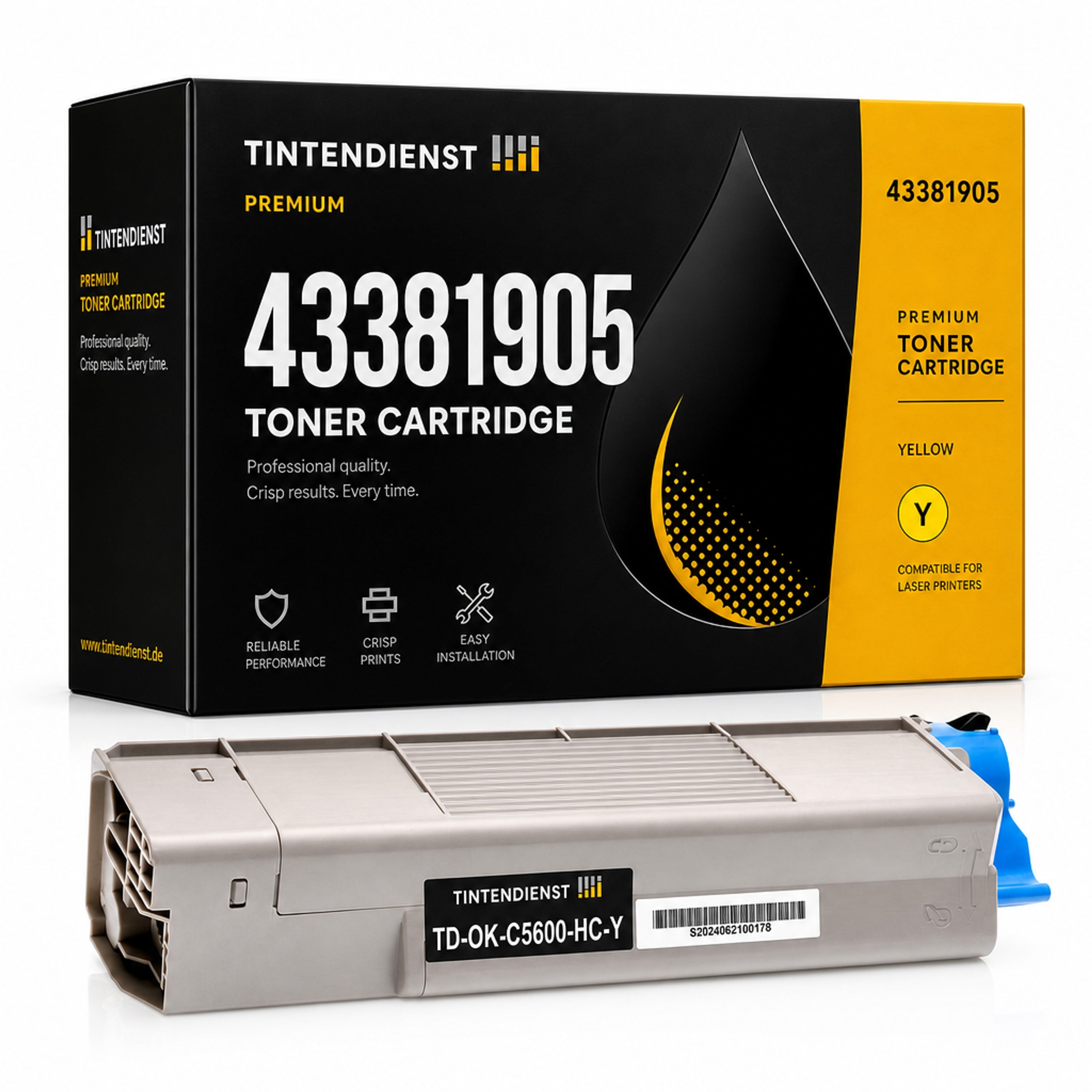 Toner kompatibel zu OKI 43381905, gelb