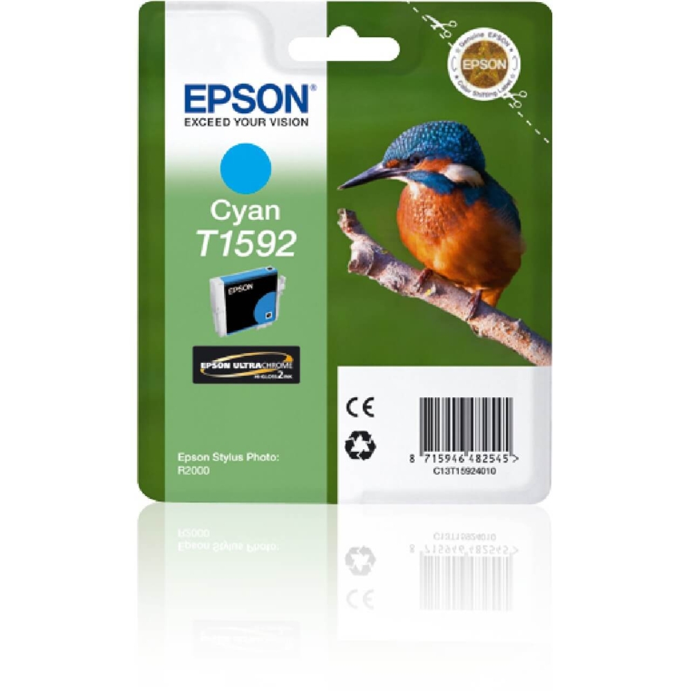 Original Epson Tintenpatrone C13T15924010 / T1592 Cyan