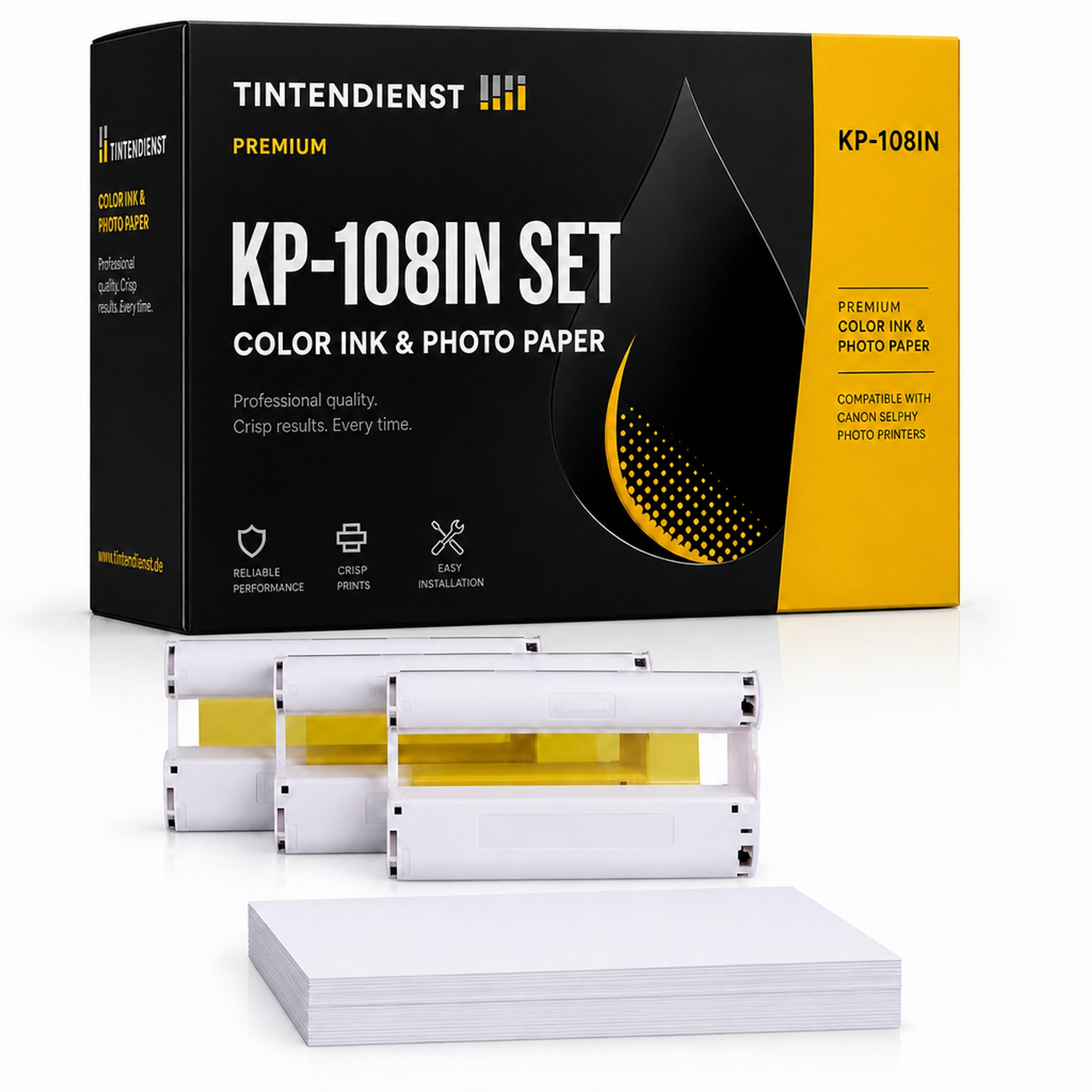 Set kompatibel zu Canon KP-108IN, 3 Patronen