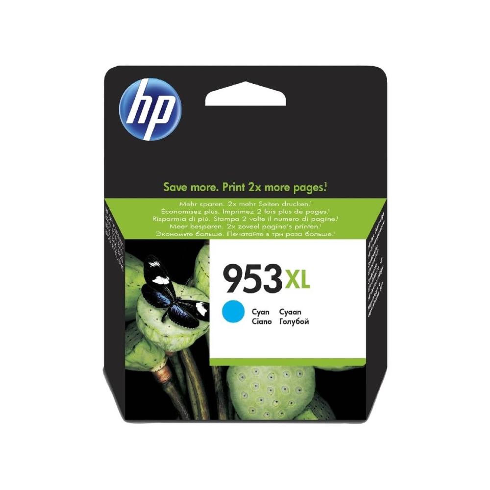 Original HP Tintenpatrone F6U16AE / 953XL Cyan [XL Füllmenge]