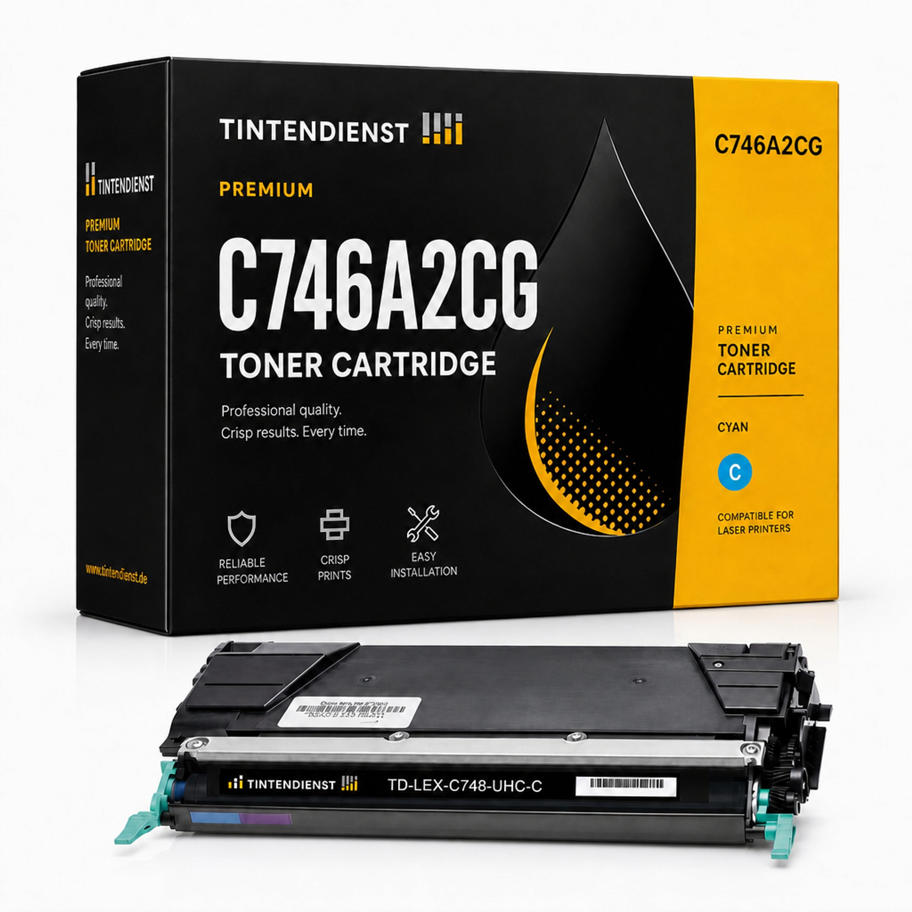 Toner kompatibel zu Lexmark C746A2CG, cyan