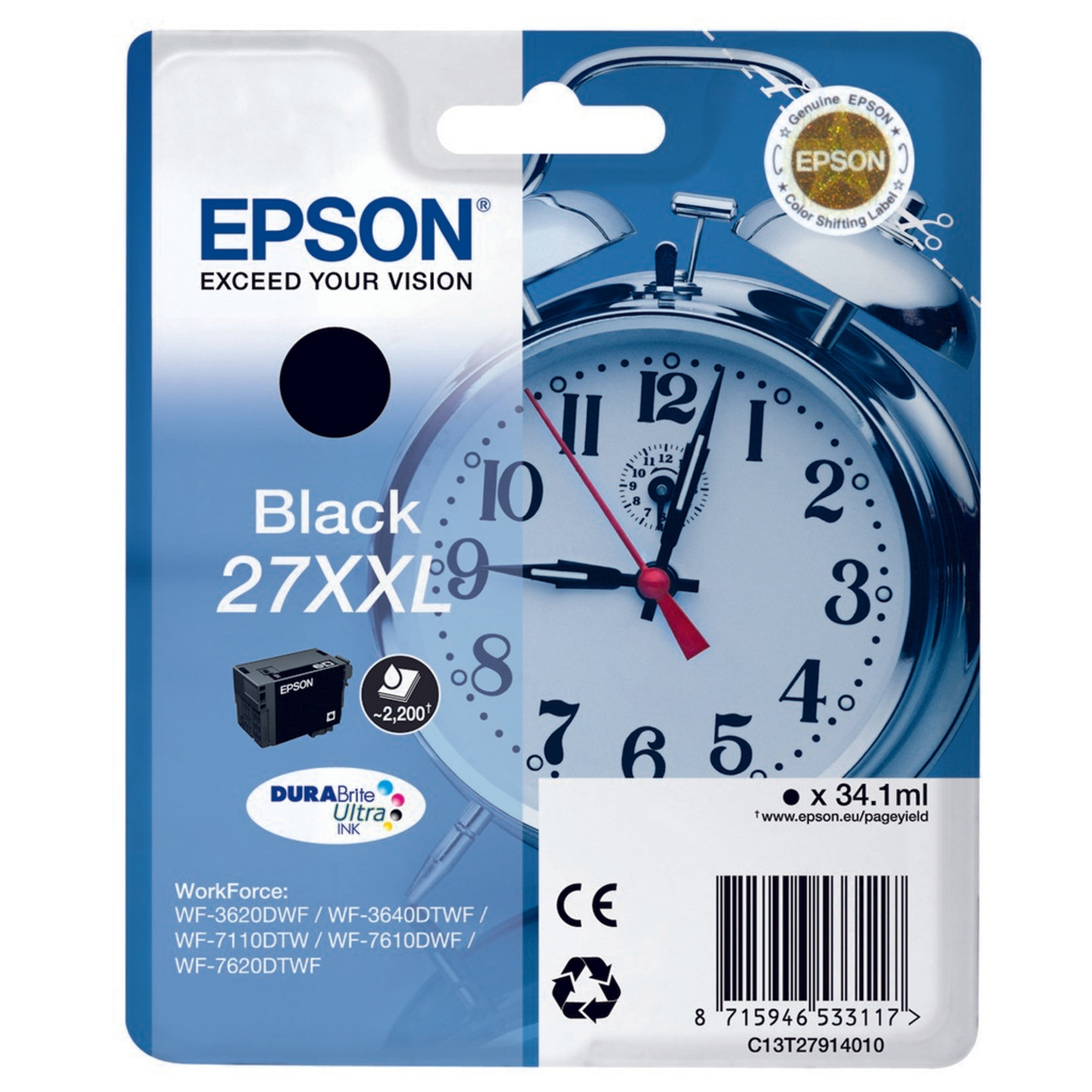 Epson 27XXL Druckerpatrone (C13T27914010) schwarz XXL – Original Epson
