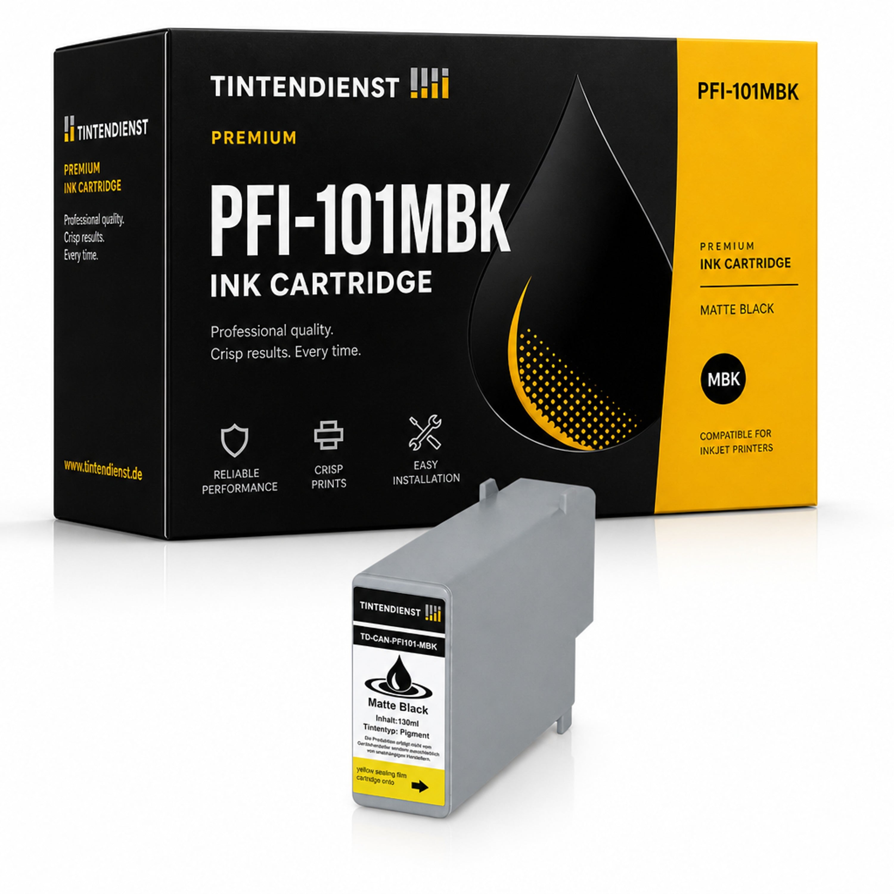 Druckerpatrone kompatibel zu Canon PFI-101MBK, matt schwarz