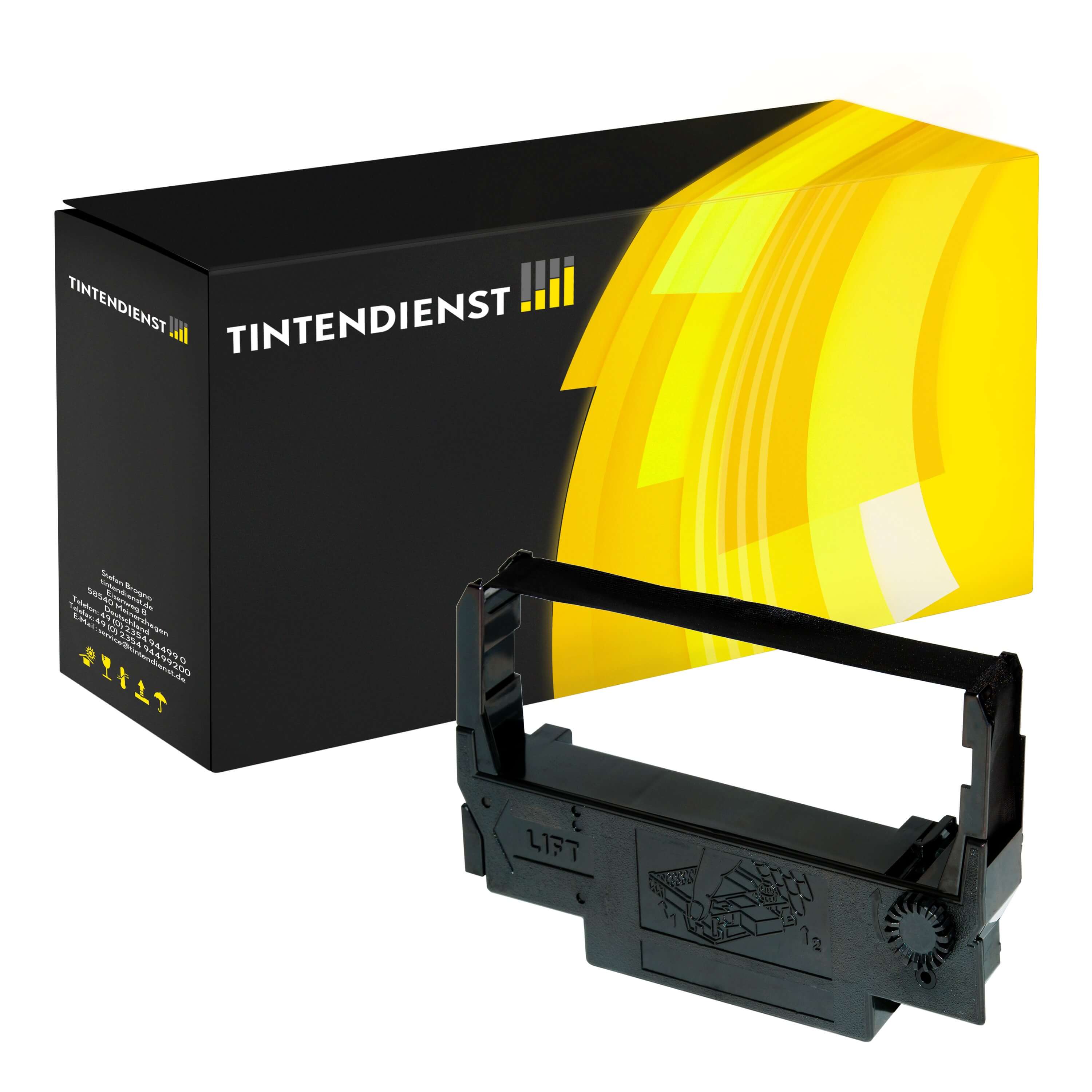 Tintendienst kompatibel für Epson Farbband C43S015245 / ERC-38-BR Schwarz / Rot