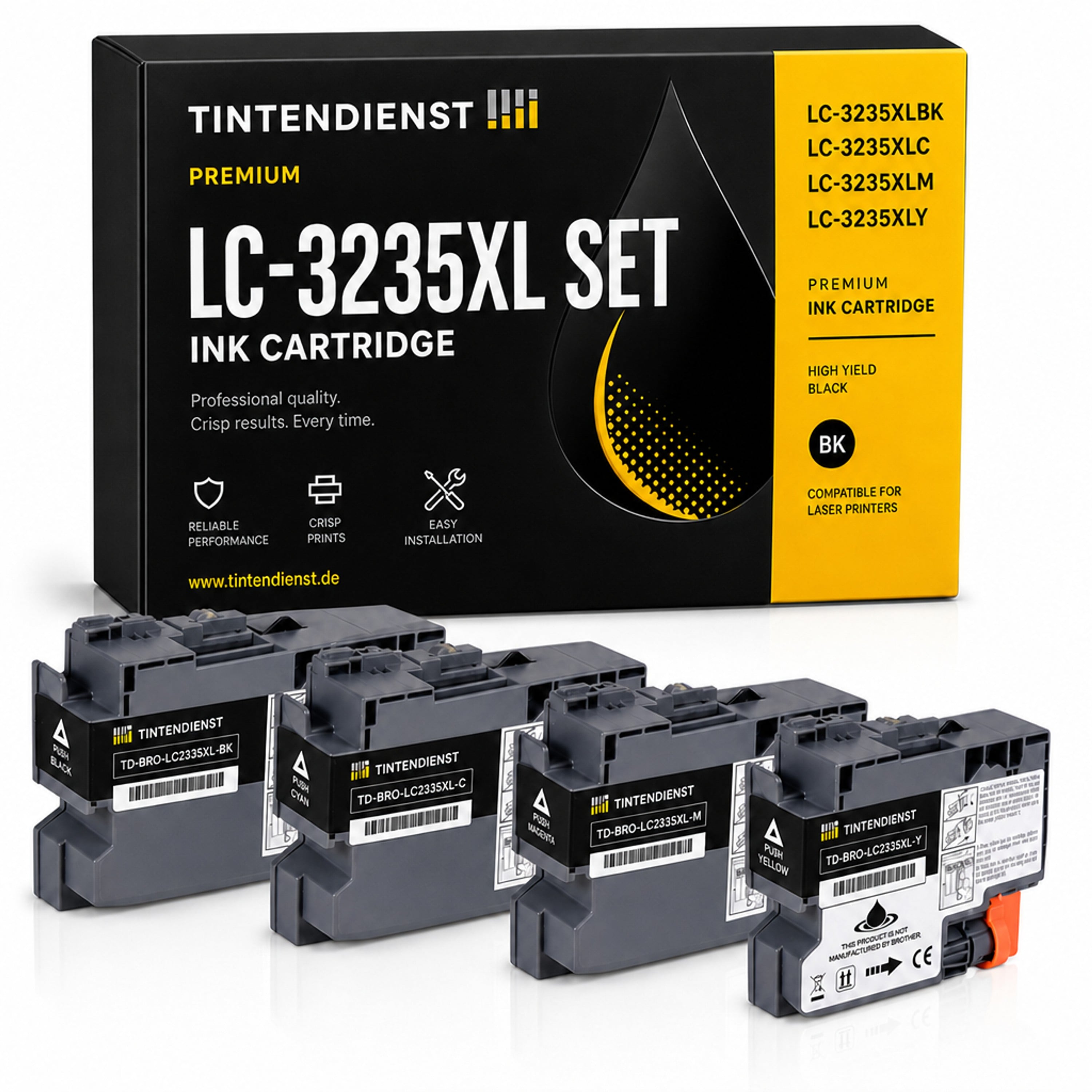 Set kompatibel zu Brother LC-3235XL, 4 Patronen