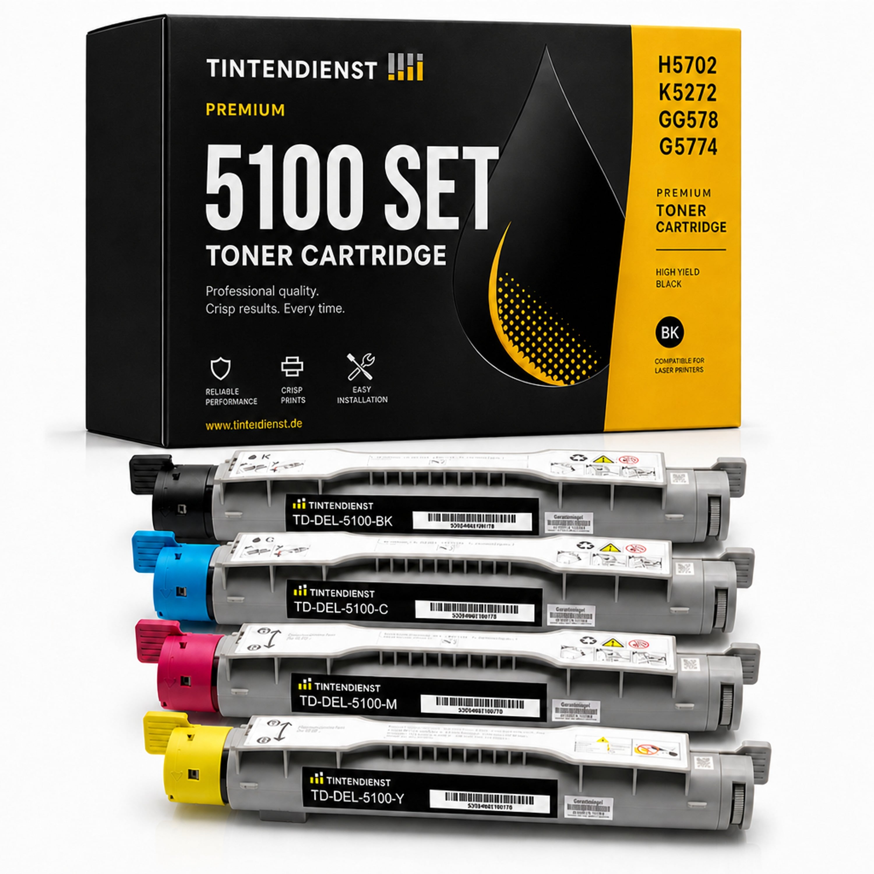 Set kompatibel zu Dell 593-10051, 4 Toner