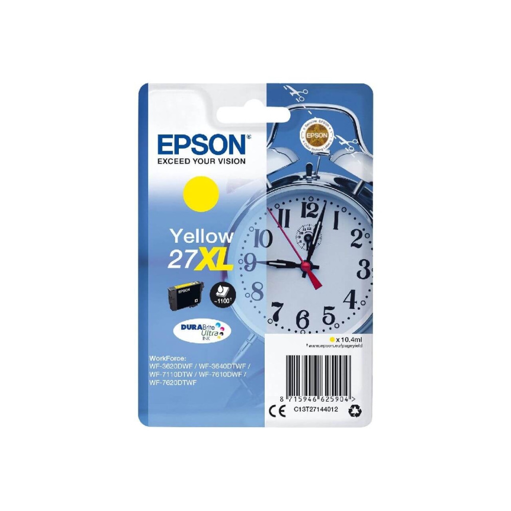 Original Epson Tintenpatrone C13T27144010 / 27XL Gelb [XL Füllmenge]