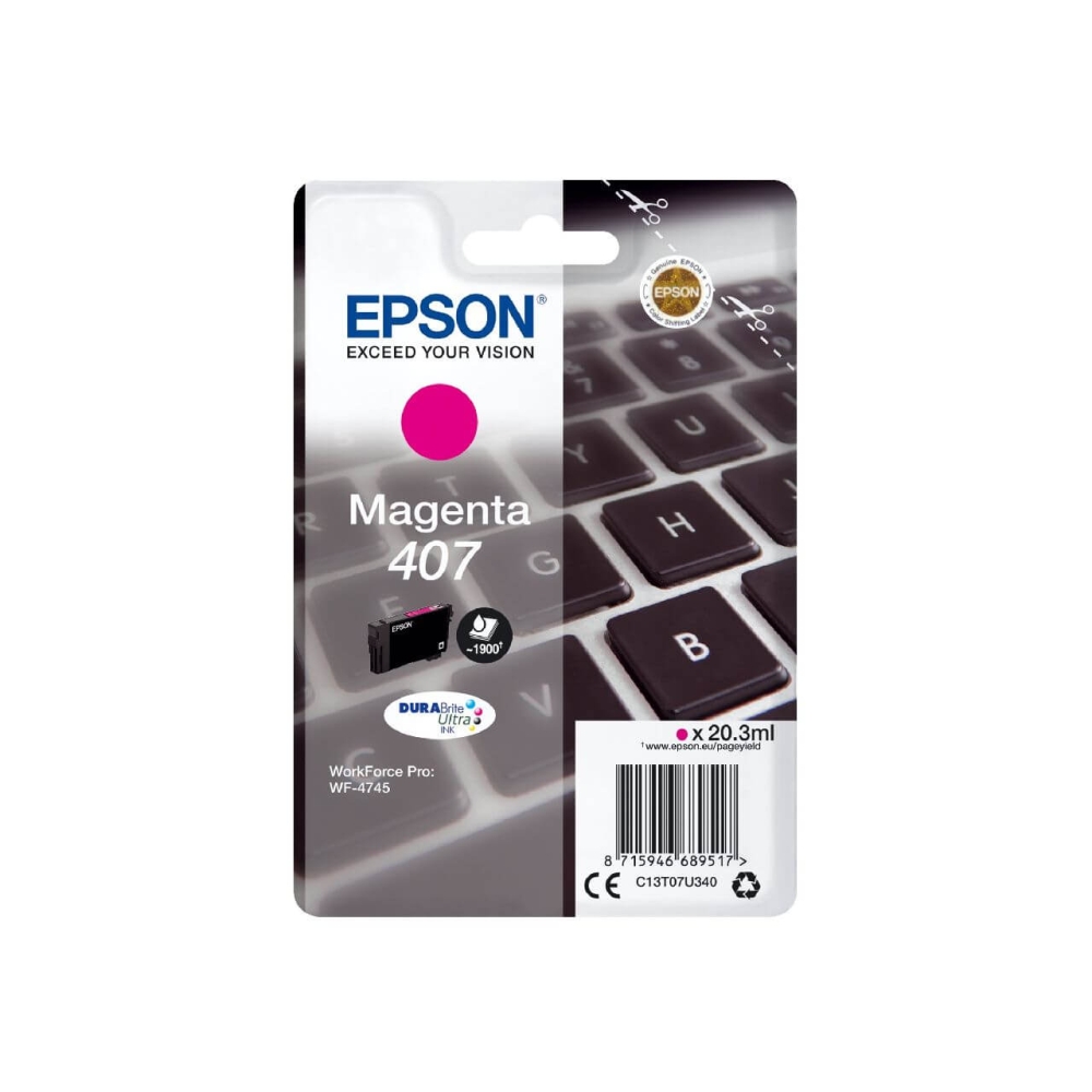 Original Epson Tintenpatrone C13T07U340 / 407 Magenta
