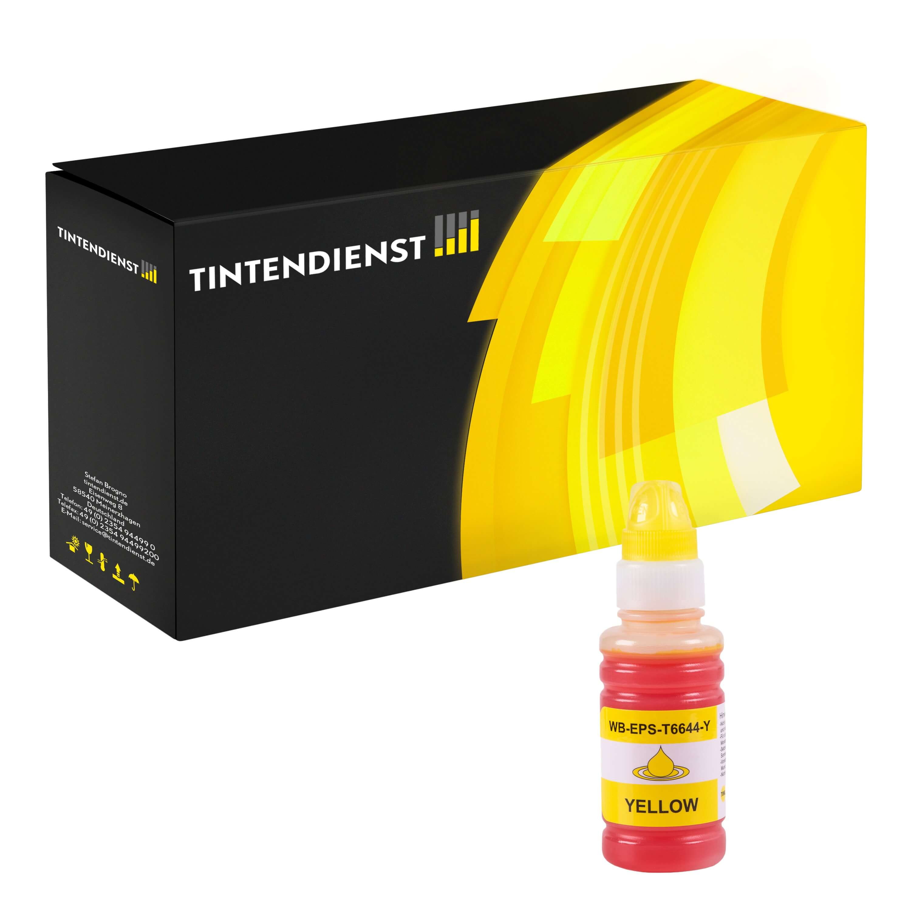 Tintendienst kompatibel für Epson Tintenpatrone C13T664440 / 664 Gelb