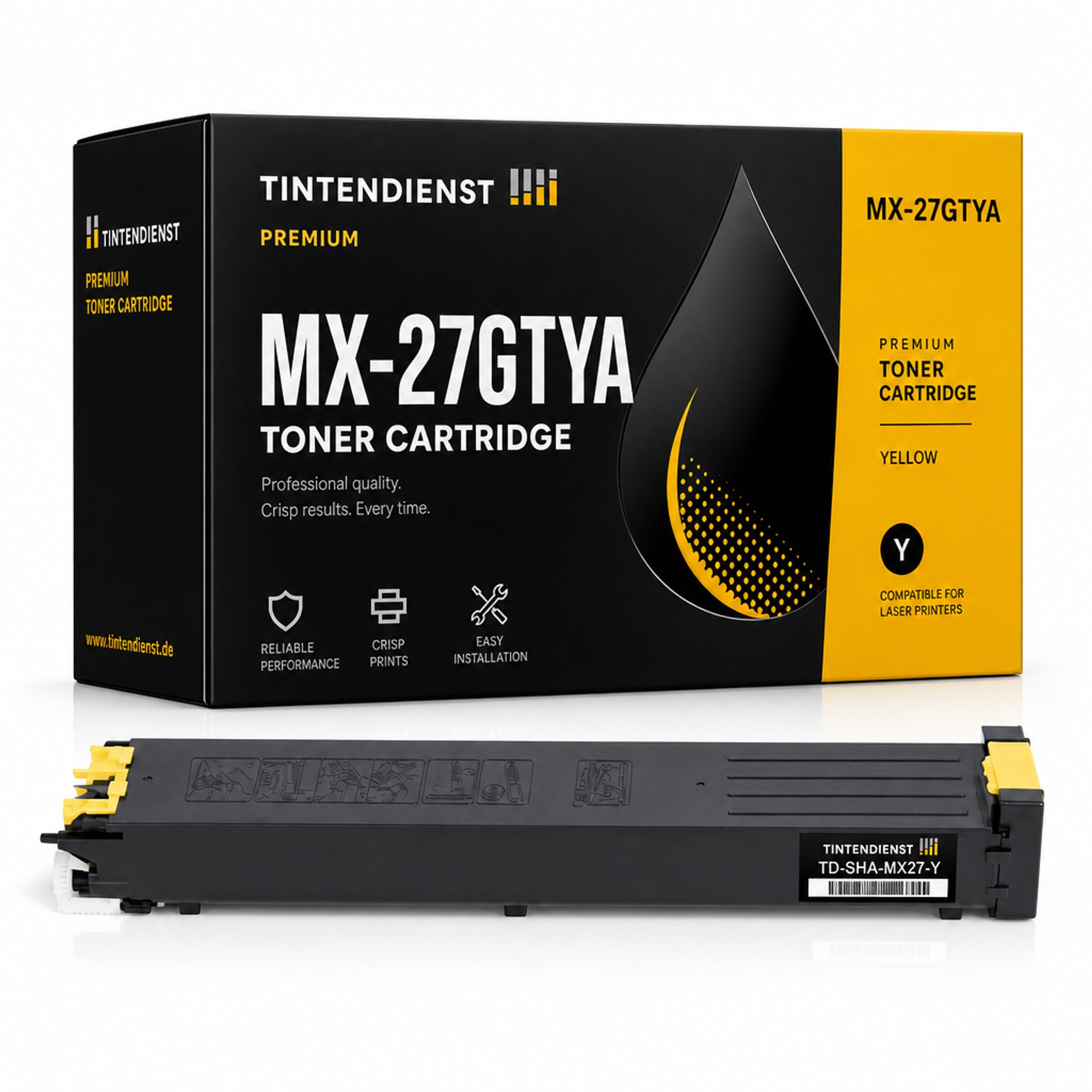 Toner kompatibel zu Sharp MX-27GTYA, gelb