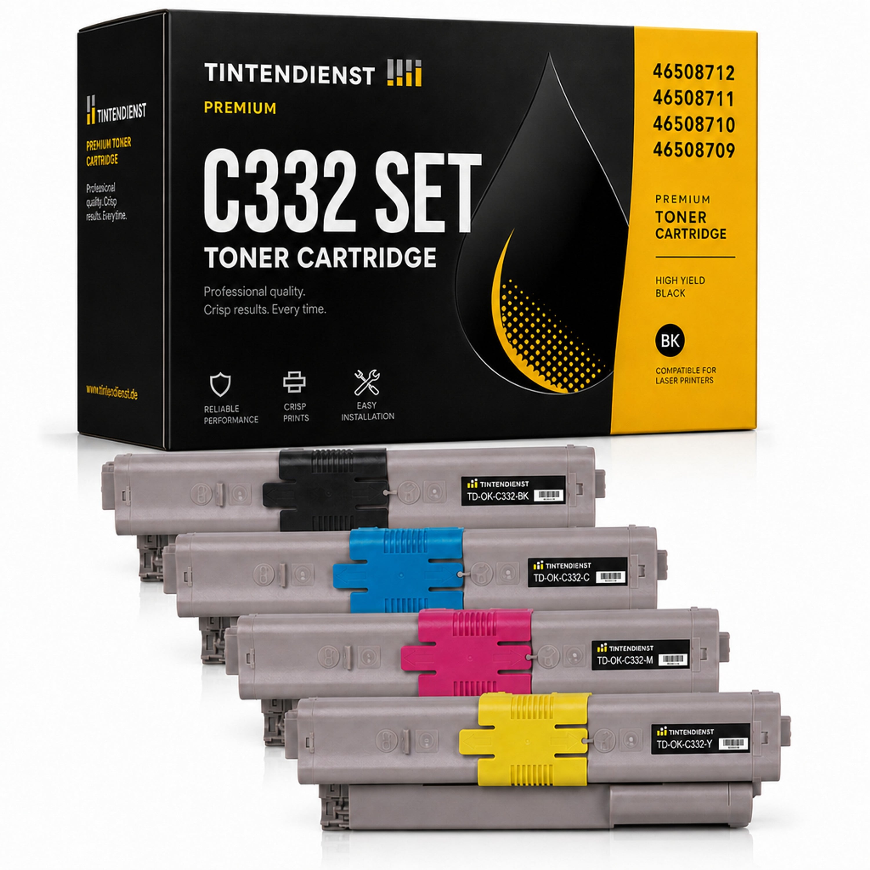 Set kompatibel zu OKI 46508712, 4 Toner