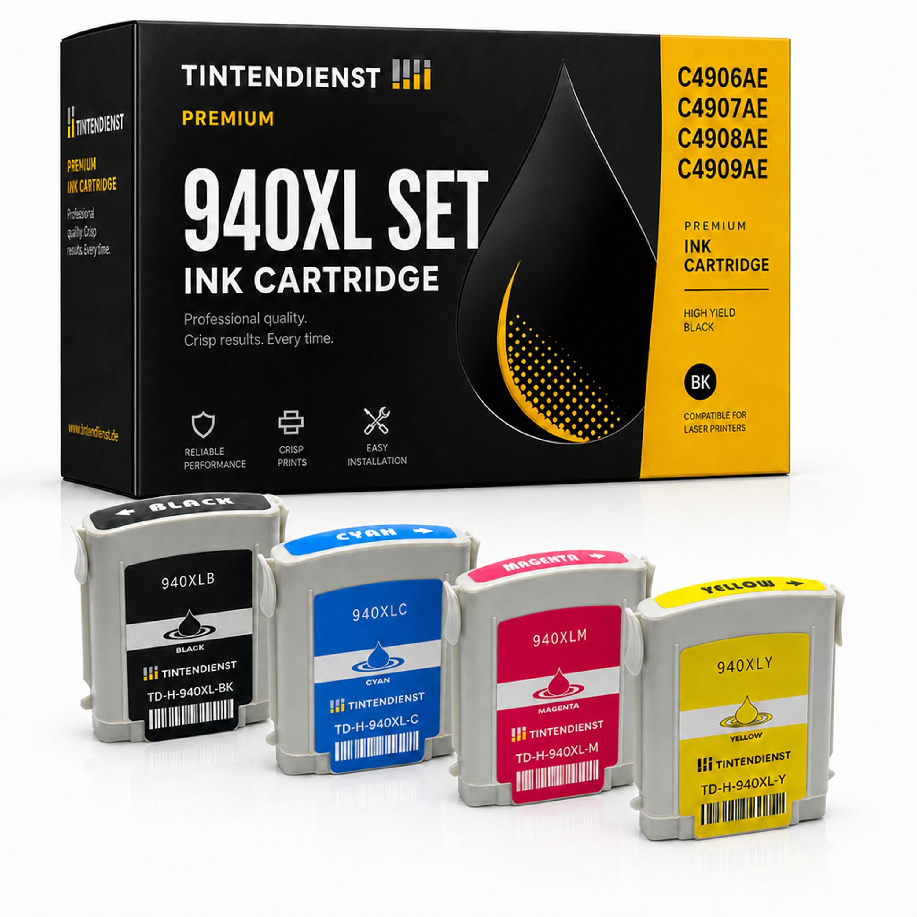 Set kompatibel zu HP C4906AE, 4 Patronen