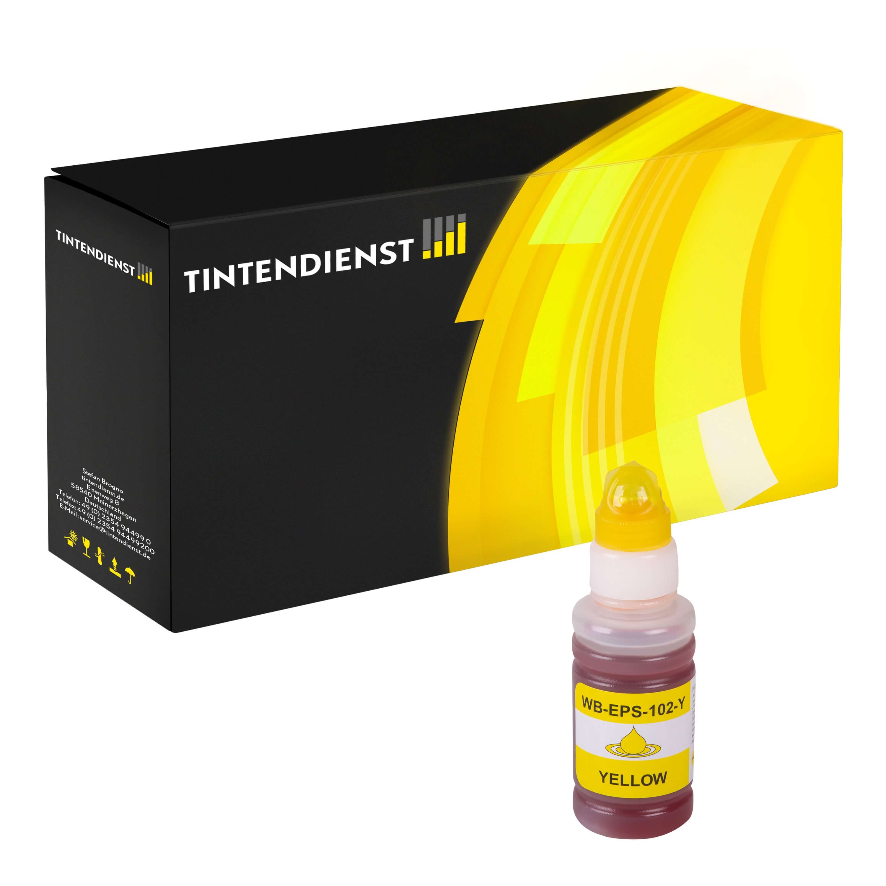 Tintendienst kompatibel für Epson Tintenpatrone C13T03R440 / 102 Gelb