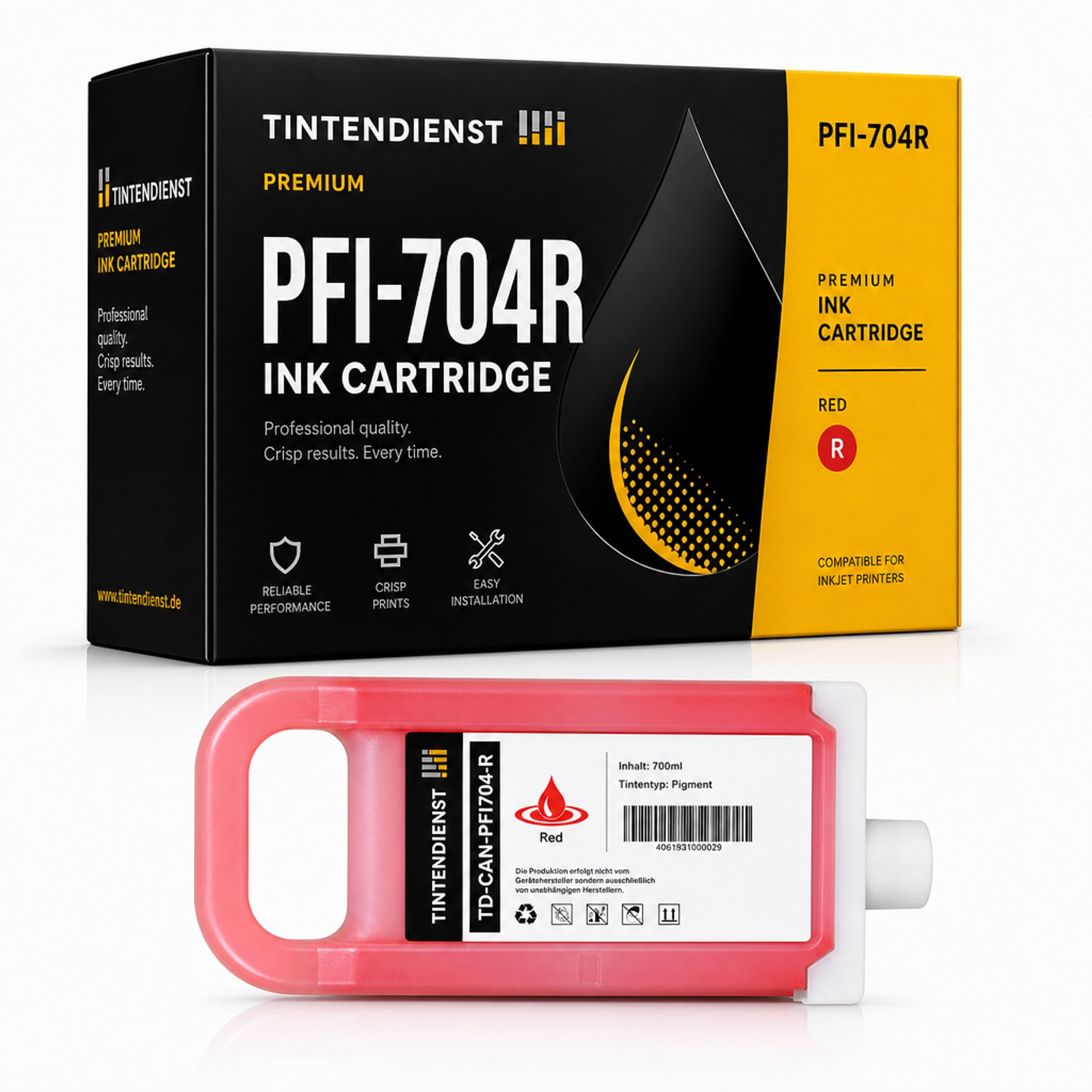 Druckerpatrone kompatibel zu Canon PFI-704R, rot