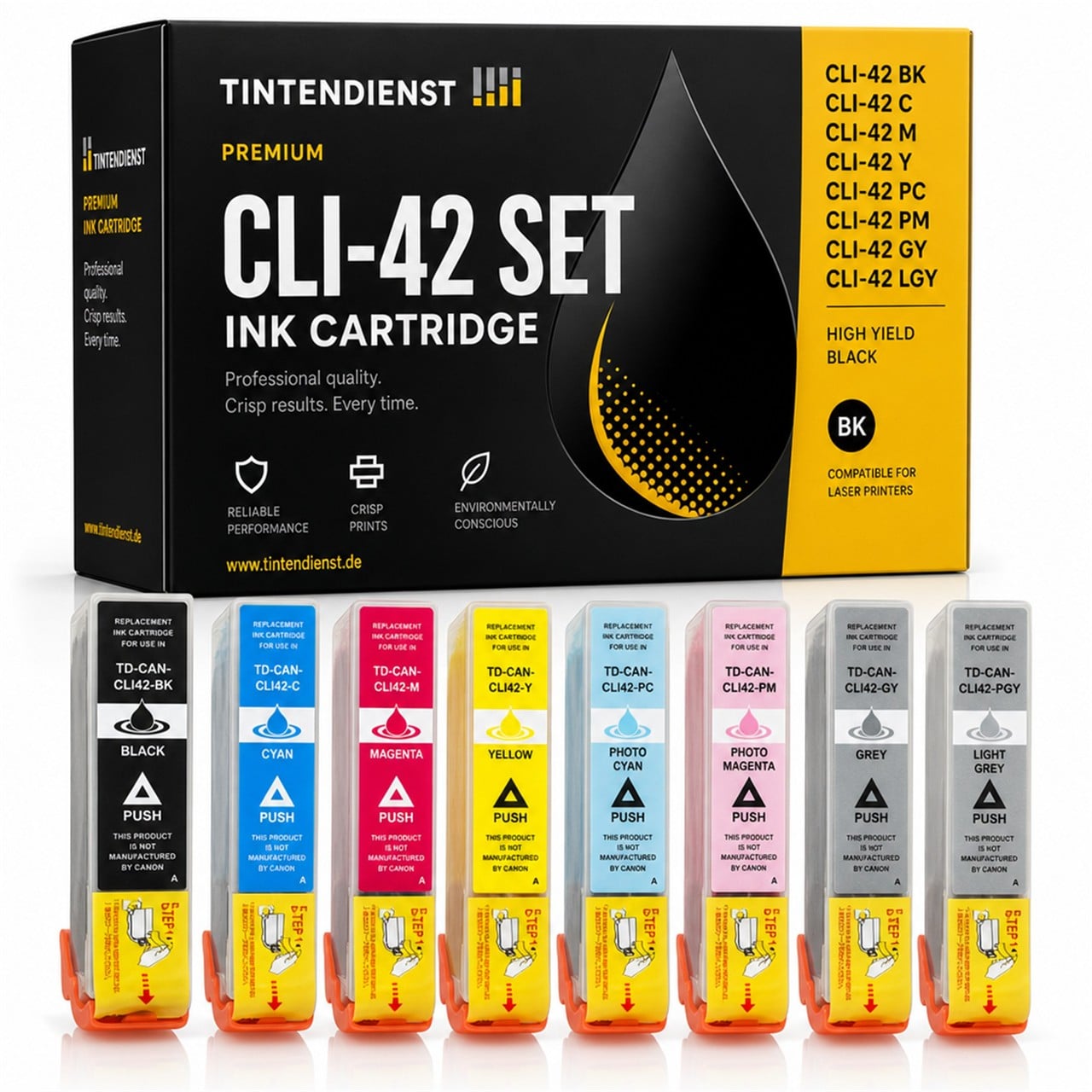 Canon CLI-42 (6384B001) Druckerpatrone Multipack 8er – Tintendienst kompatibel