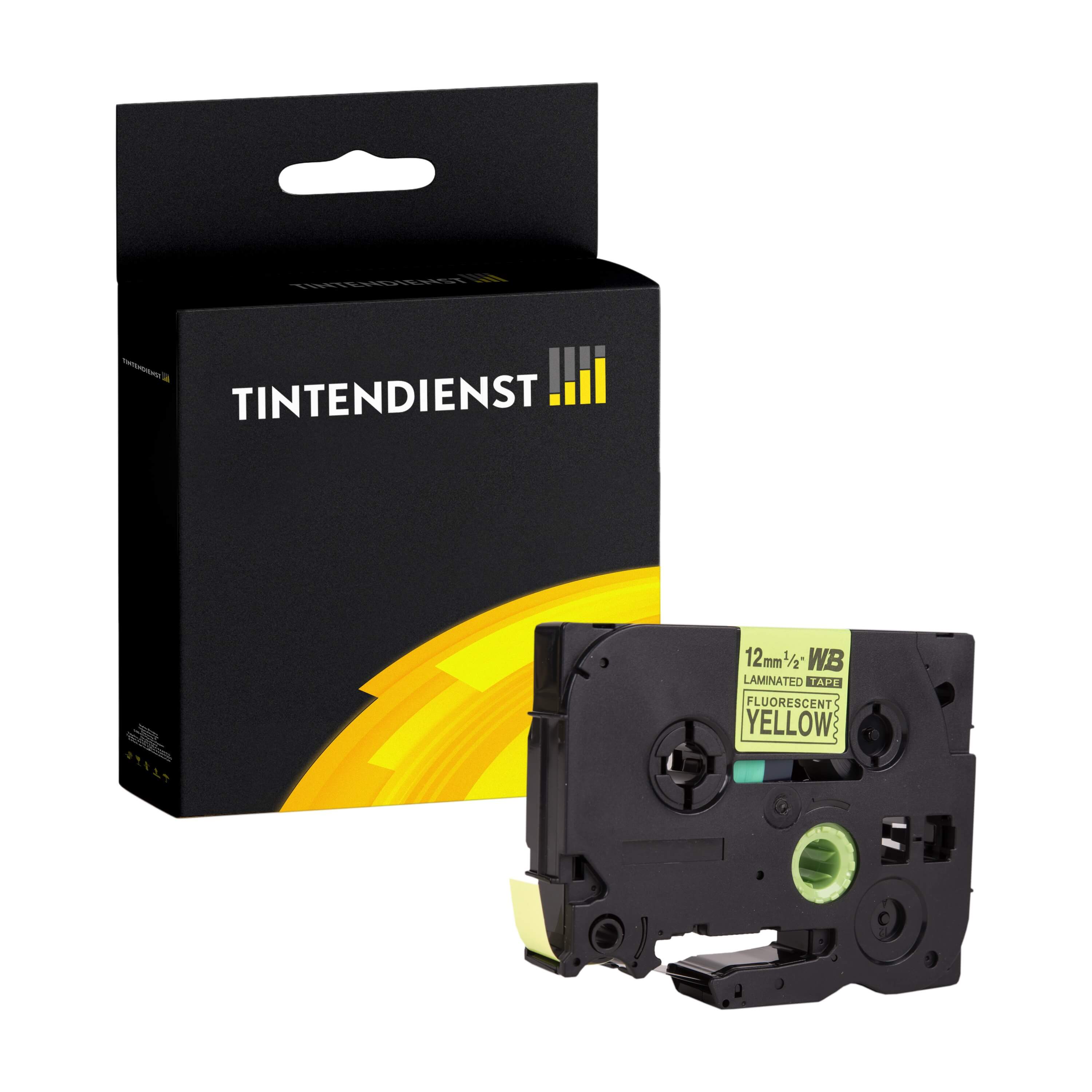 Tintendienst kompatibel für Brother Laminiertes Schriftband TZE-C31 Schwarz auf Gelb (12mm / 8m)