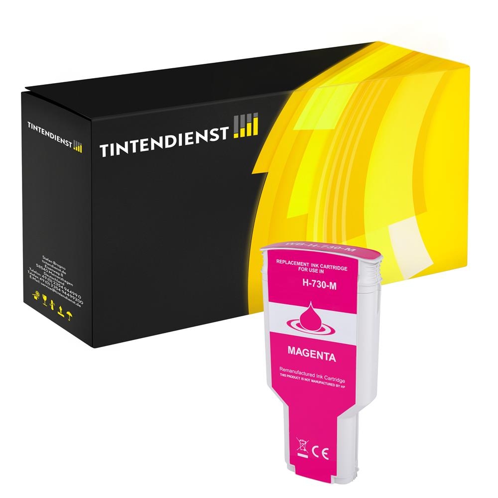 Tintendienst kompatibel für HP Tintenpatrone P2V69A / 730 Magenta