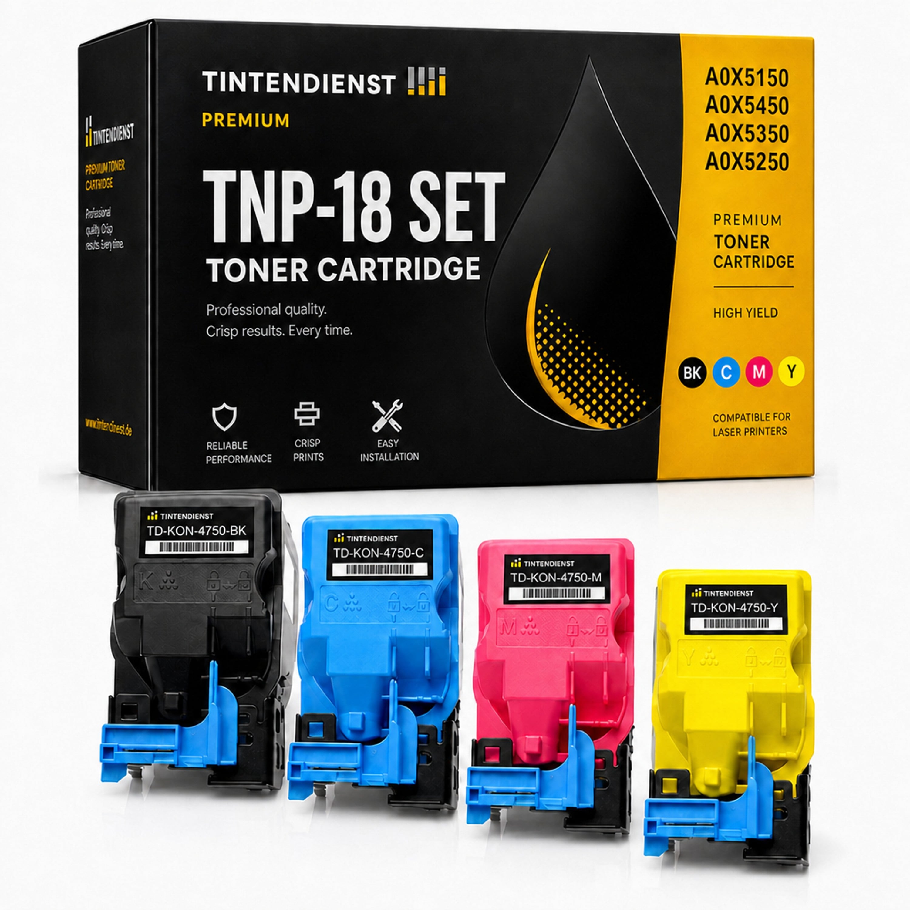 Set kompatibel zu Konica Minolta A0X5150, 4 Toner
