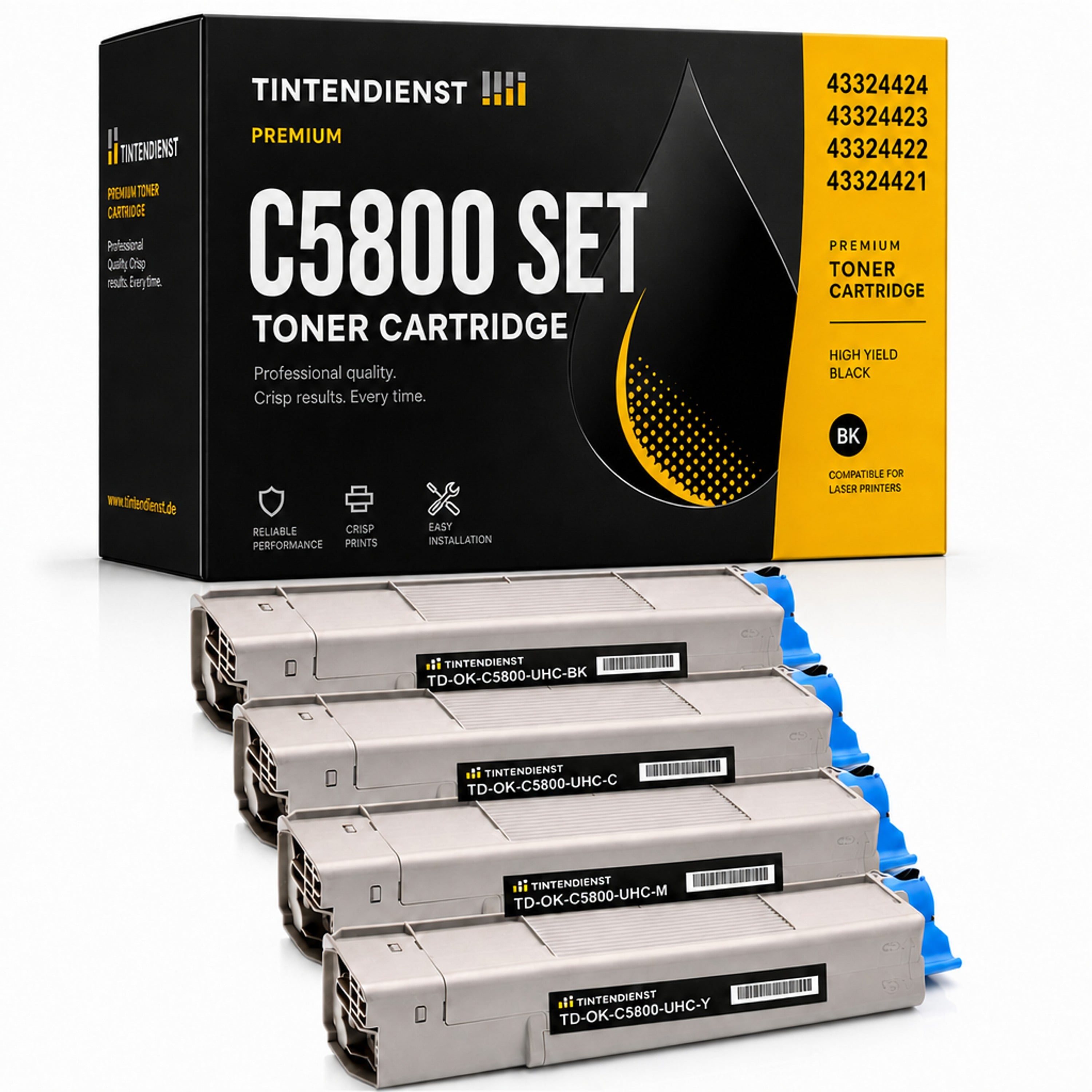 Set kompatibel zu OKI 43324421, 4 Toner