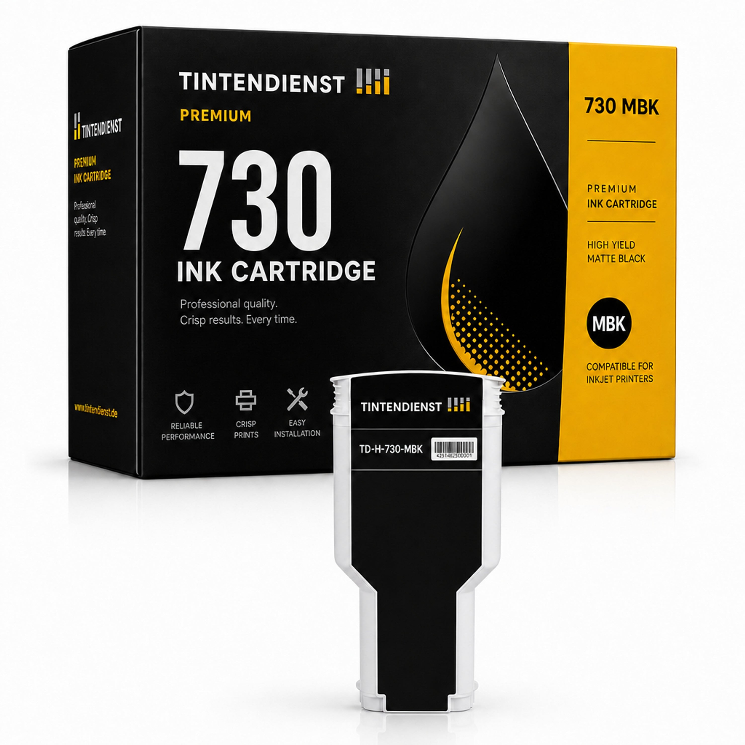 HP 730 Druckerpatrone (P2V71A) schwarz – Tintendienst kompatibel