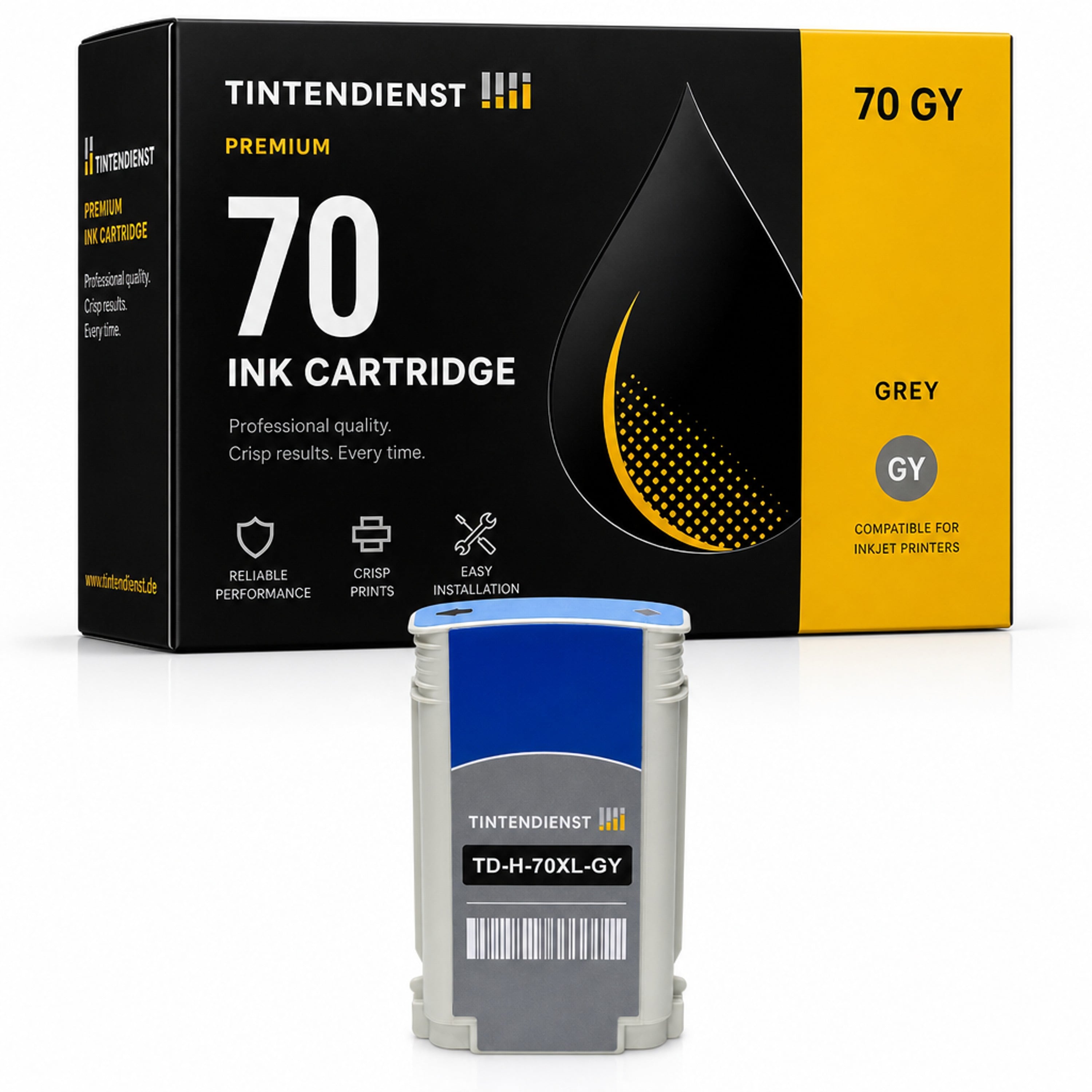 Druckerpatrone kompatibel zu HP 70, grau