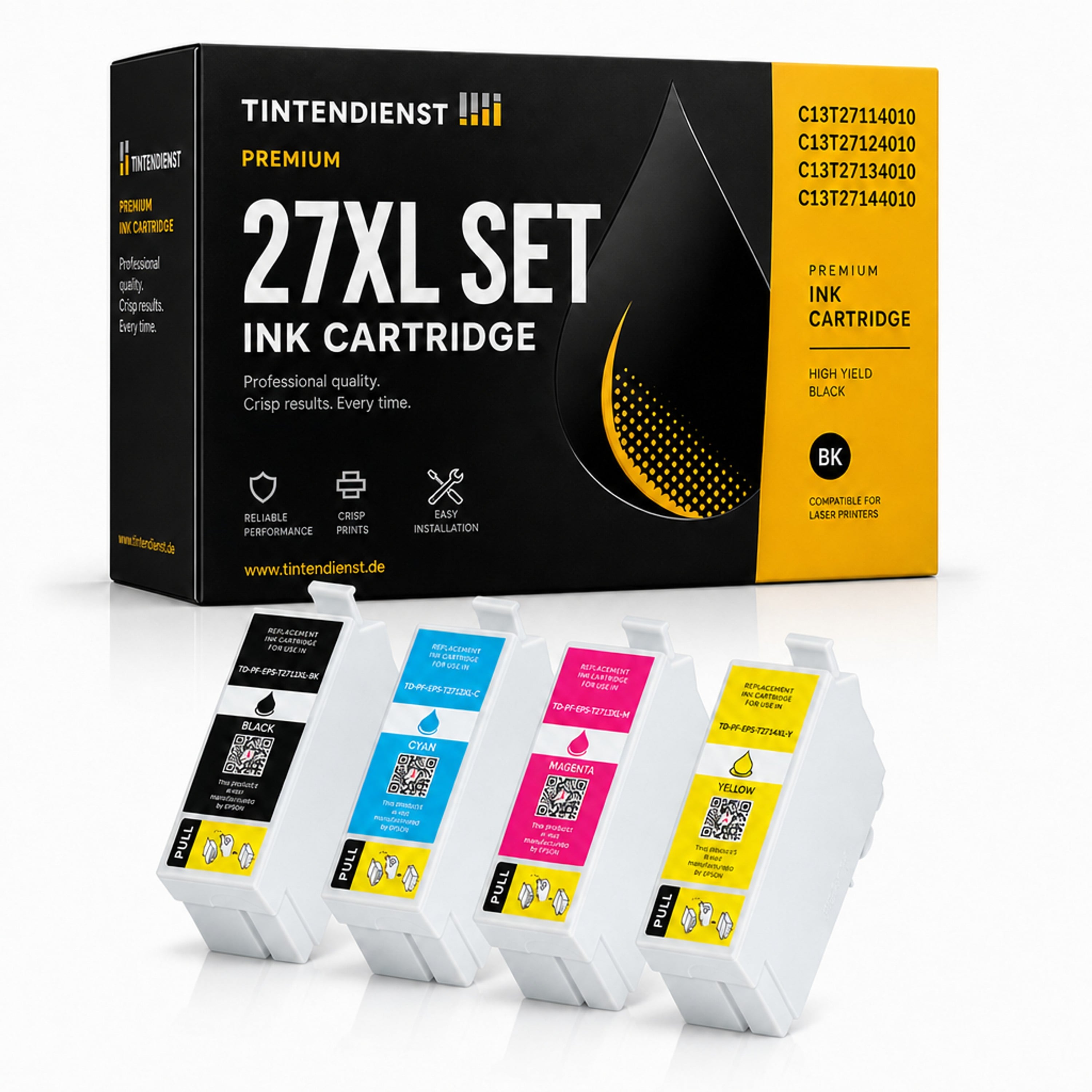 Set kompatibel zu Epson C13T27114010 XL, 4 Patronen