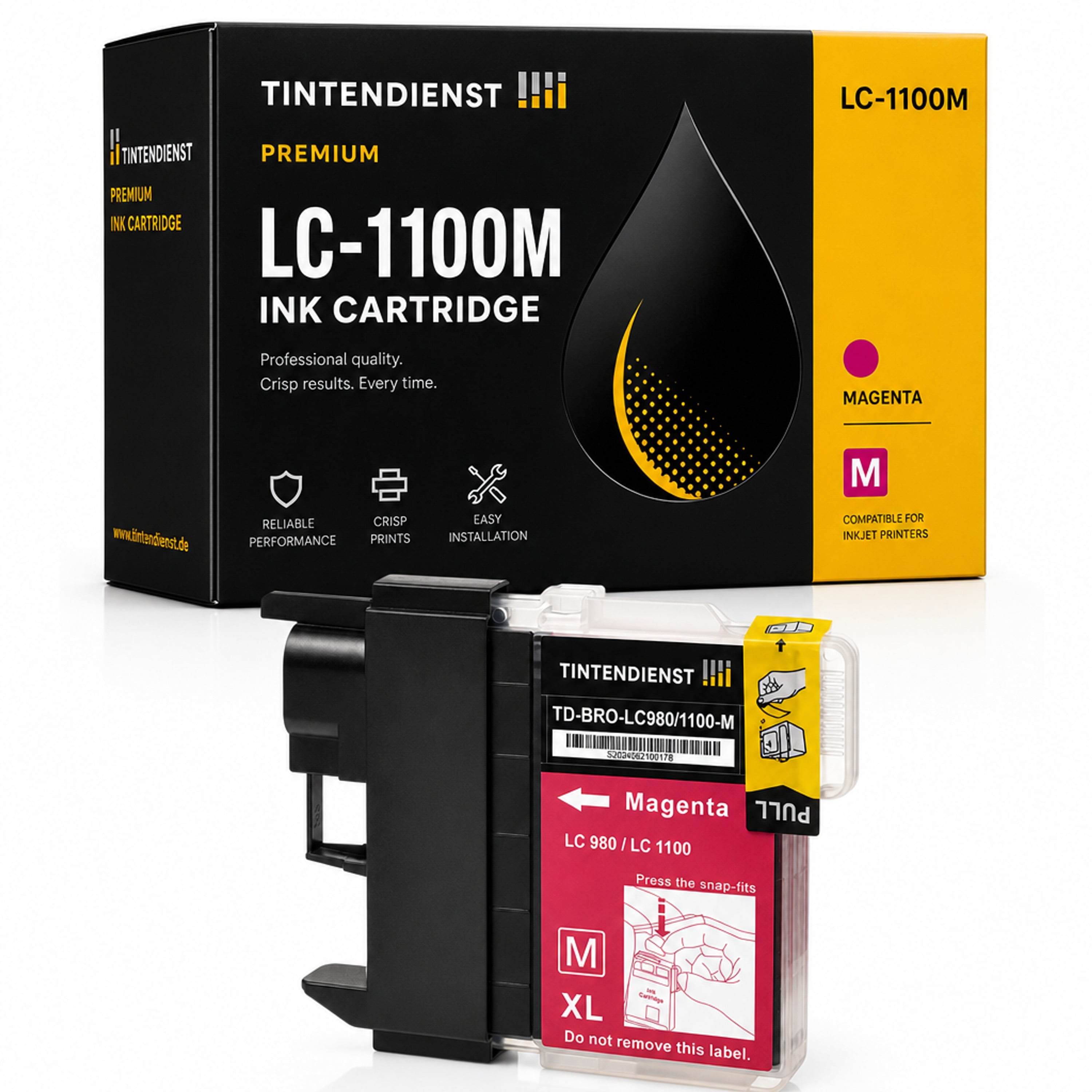 Druckerpatrone kompatibel zu Brother LC-1100M, magenta