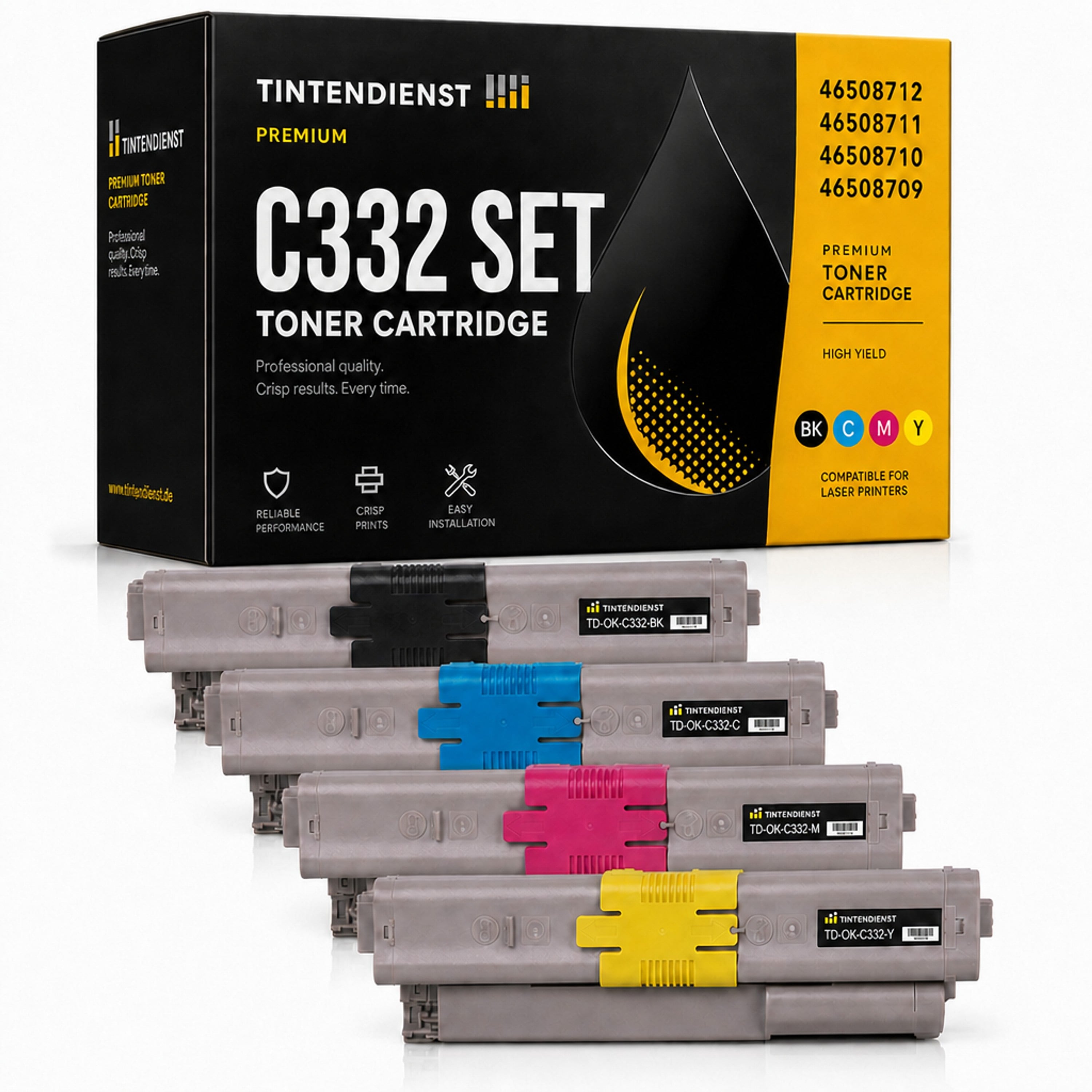 Set kompatibel zu OKI 46508712, 4 Toner
