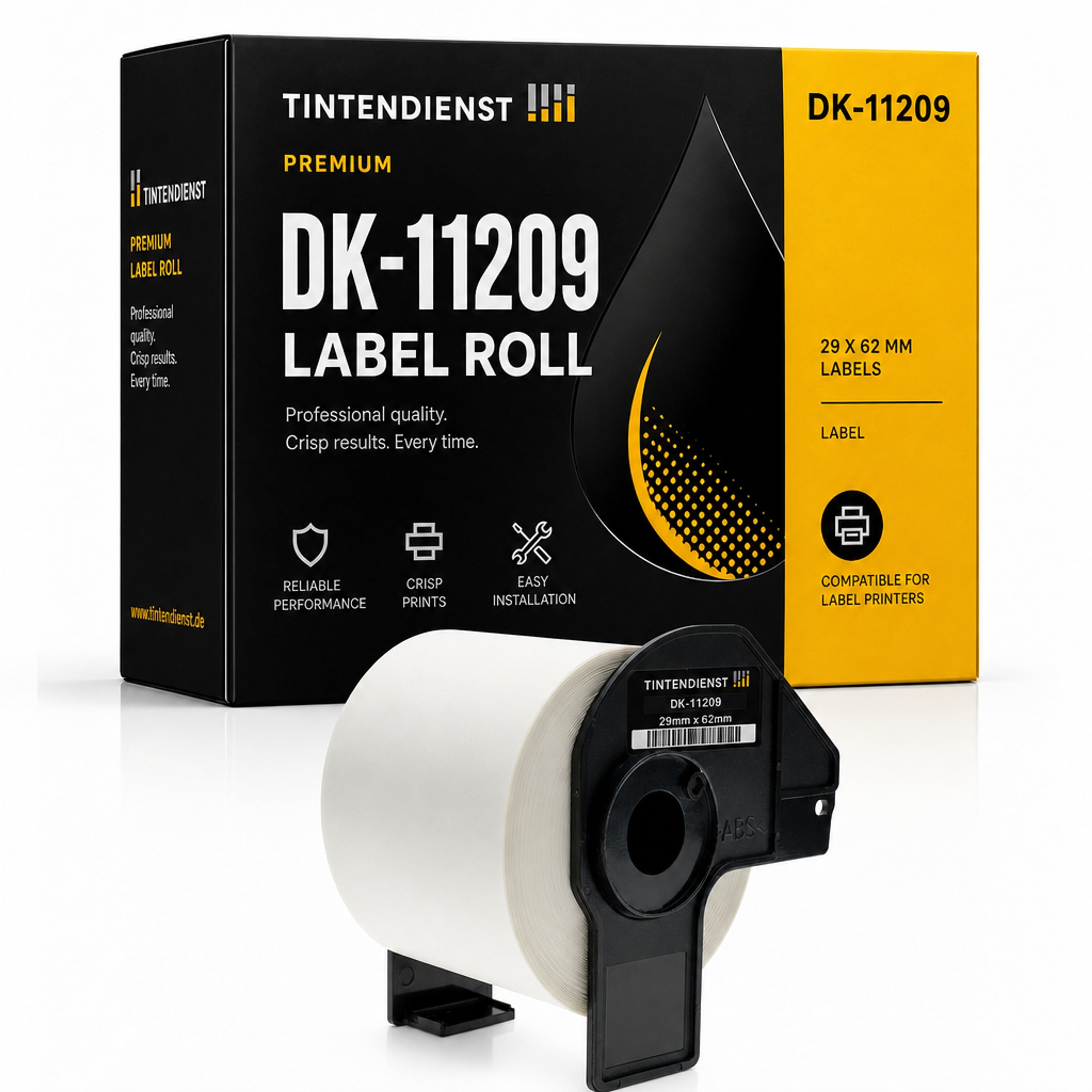 Etikett kompatibel zu Brother DK-11209, 62 mm x 29 mm, 800 Stück