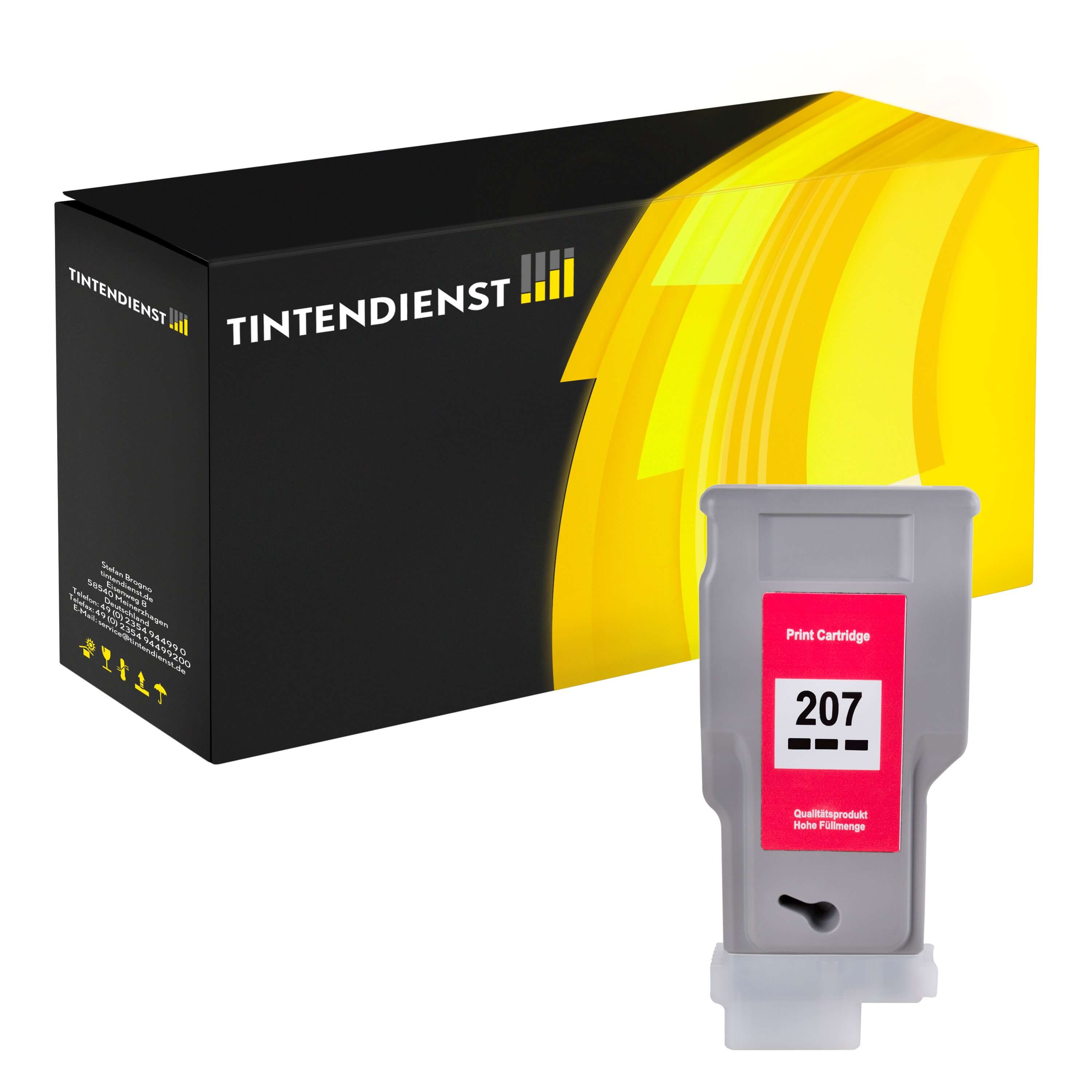 Tintendienst kompatibel für Canon Tintenpatrone 8789B001 / PFI-207BK Schwarz